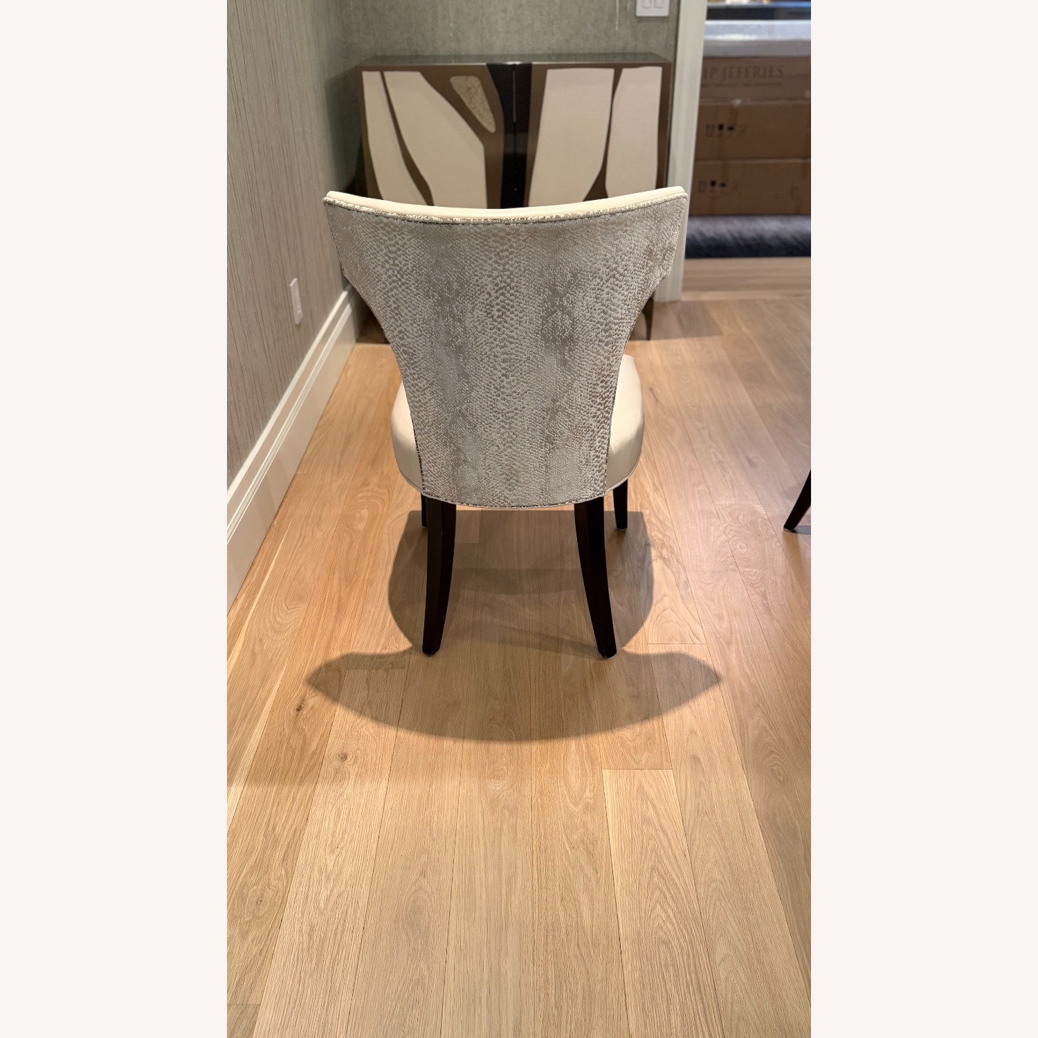 Crate & Barrel Sasha Natural Vinyl Dining Chairs - image-6