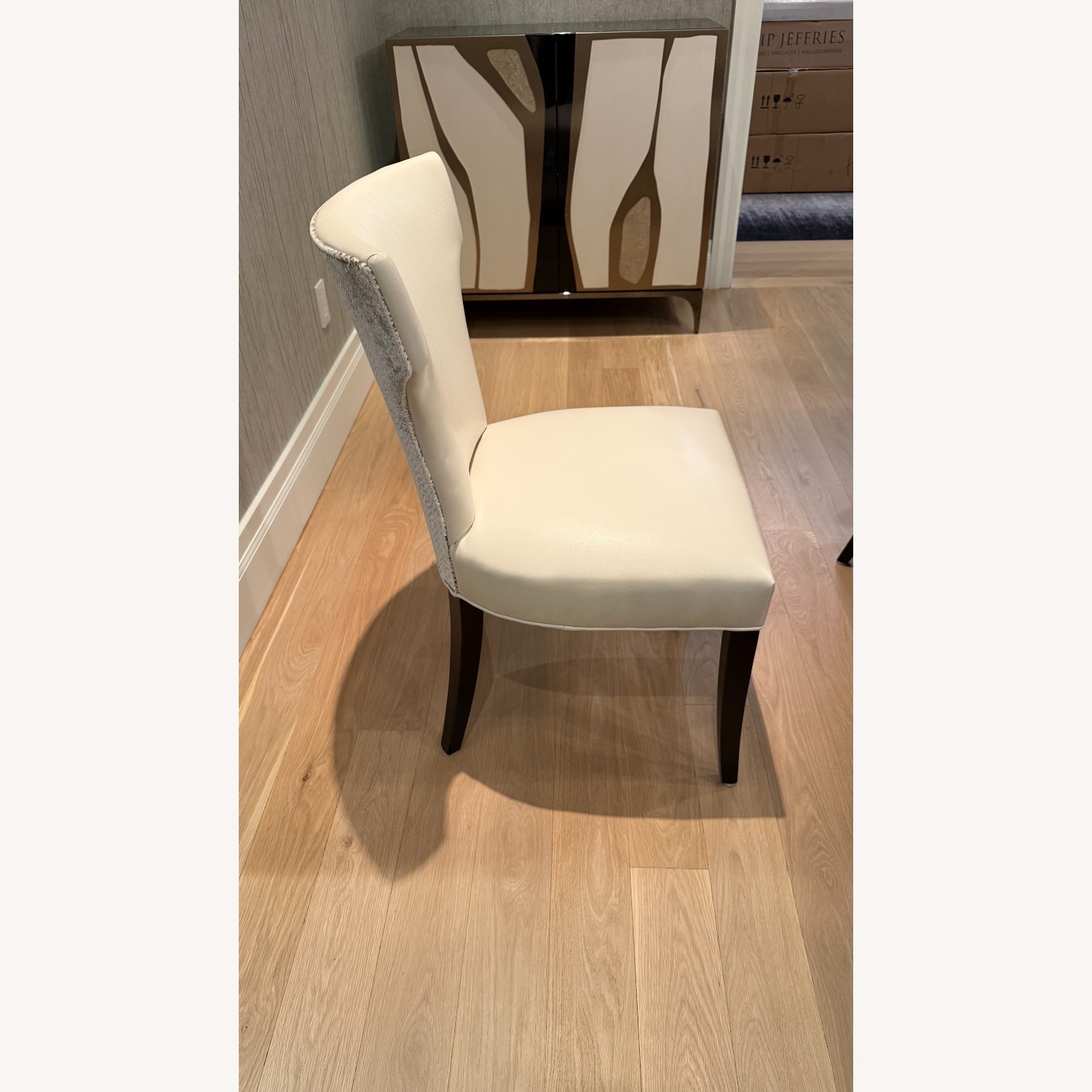 Crate & Barrel Sasha Natural Vinyl Dining Chairs - image-2
