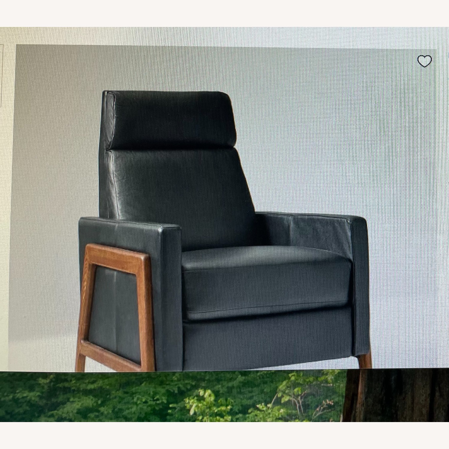 West Elm Spencer Black Leather Recliner - image-1