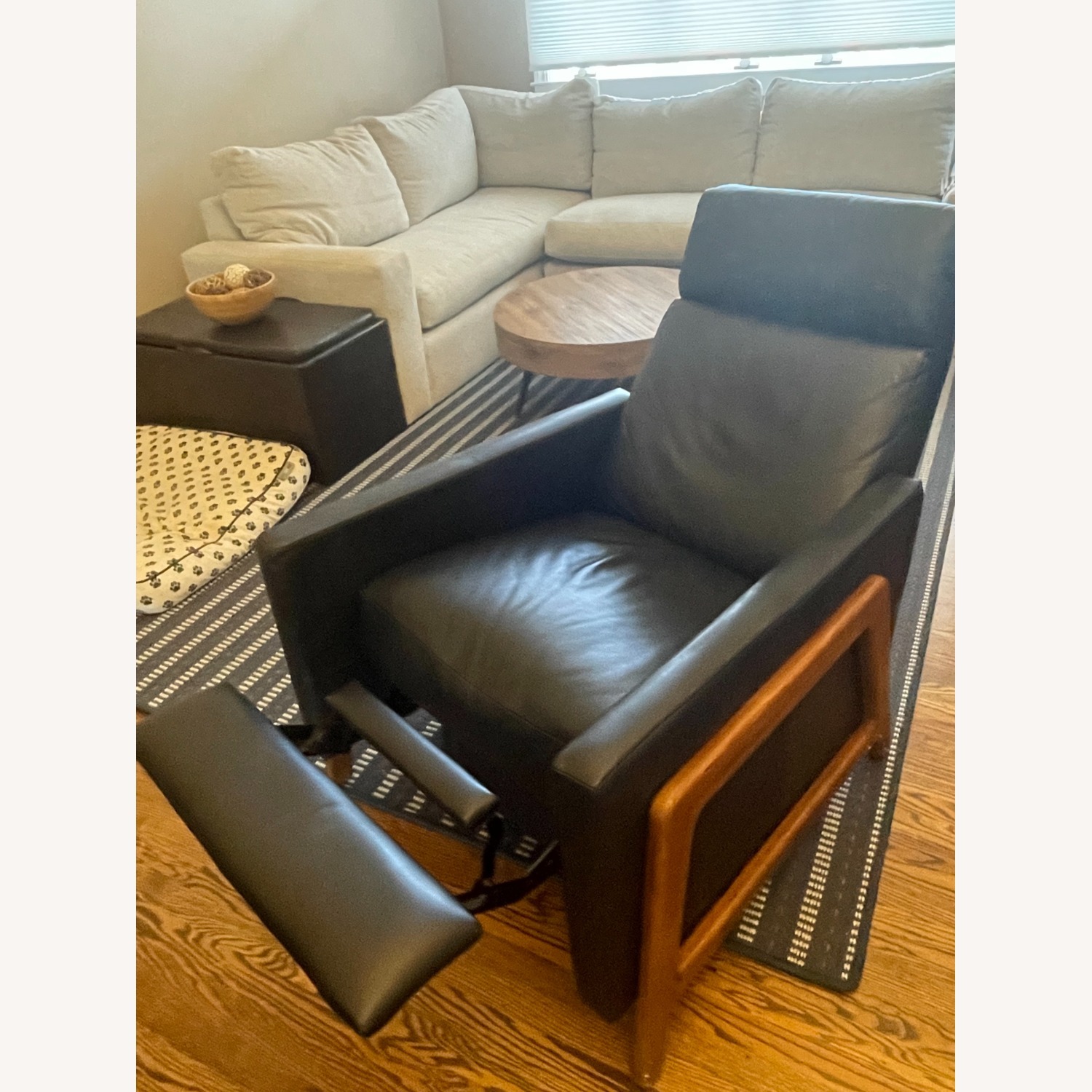 West Elm Spencer Black Leather Recliner - image-2