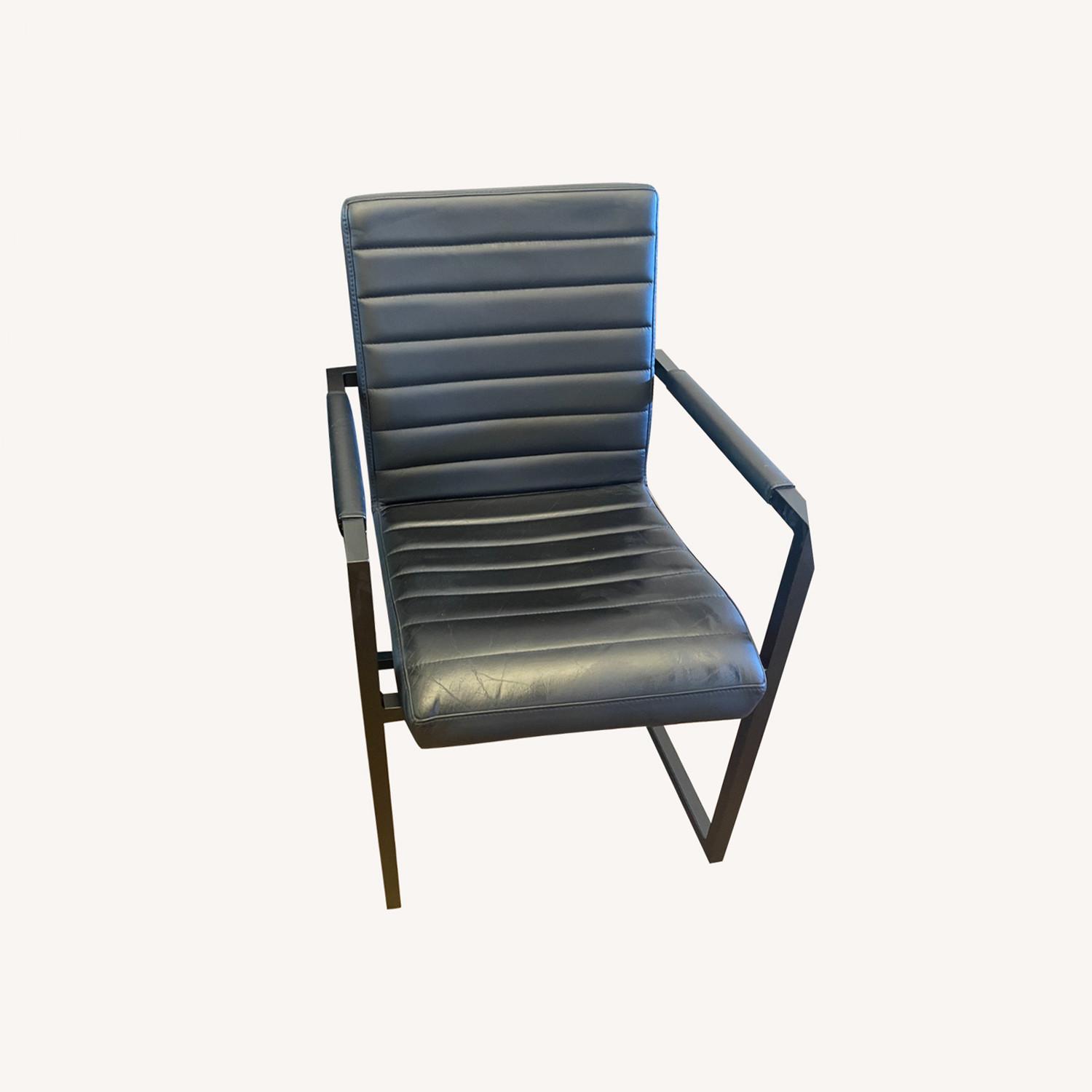 Pottery Barn Sabina Black Leather Office Chairs - image-0