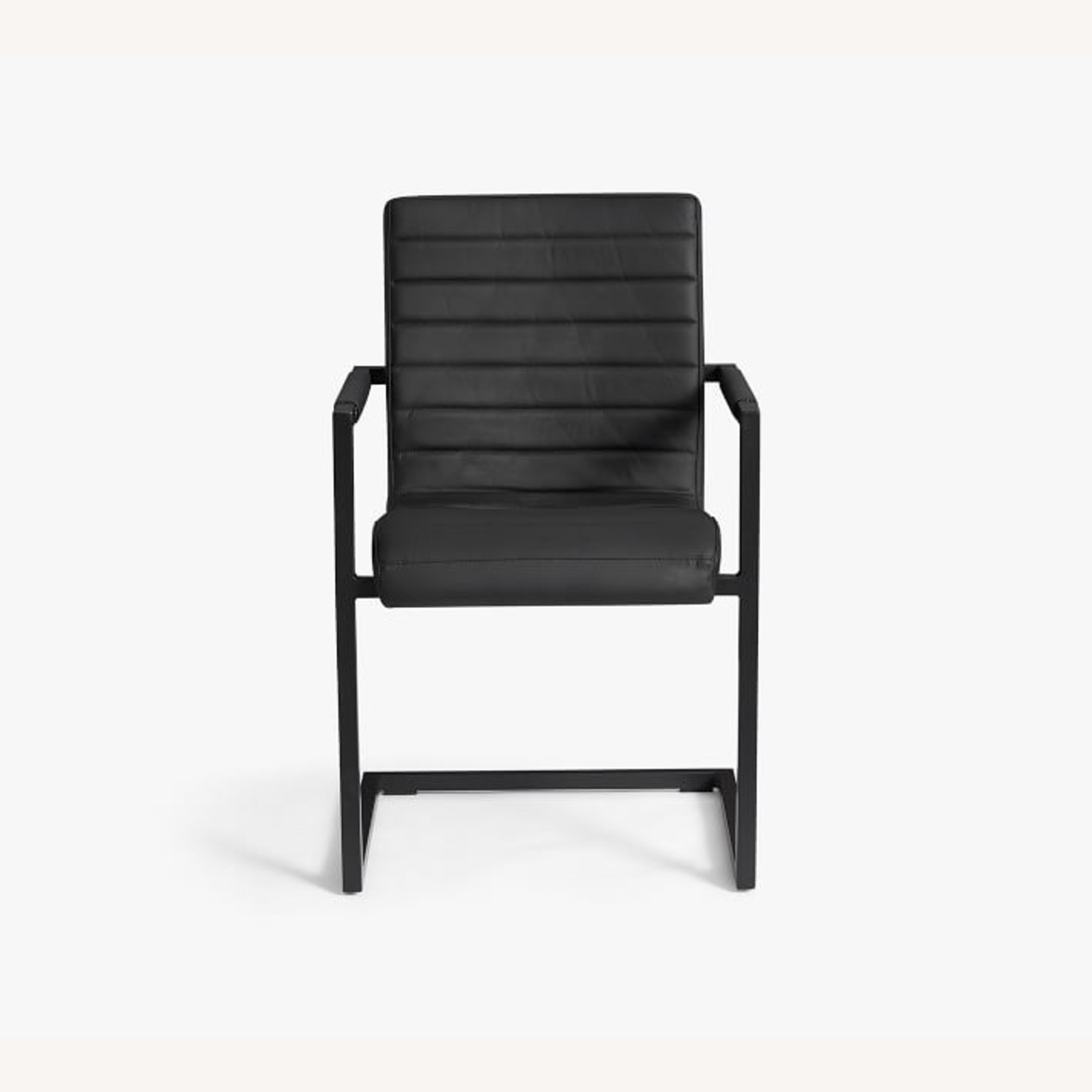 Pottery Barn Sabina Black Leather Office Chairs - image-5