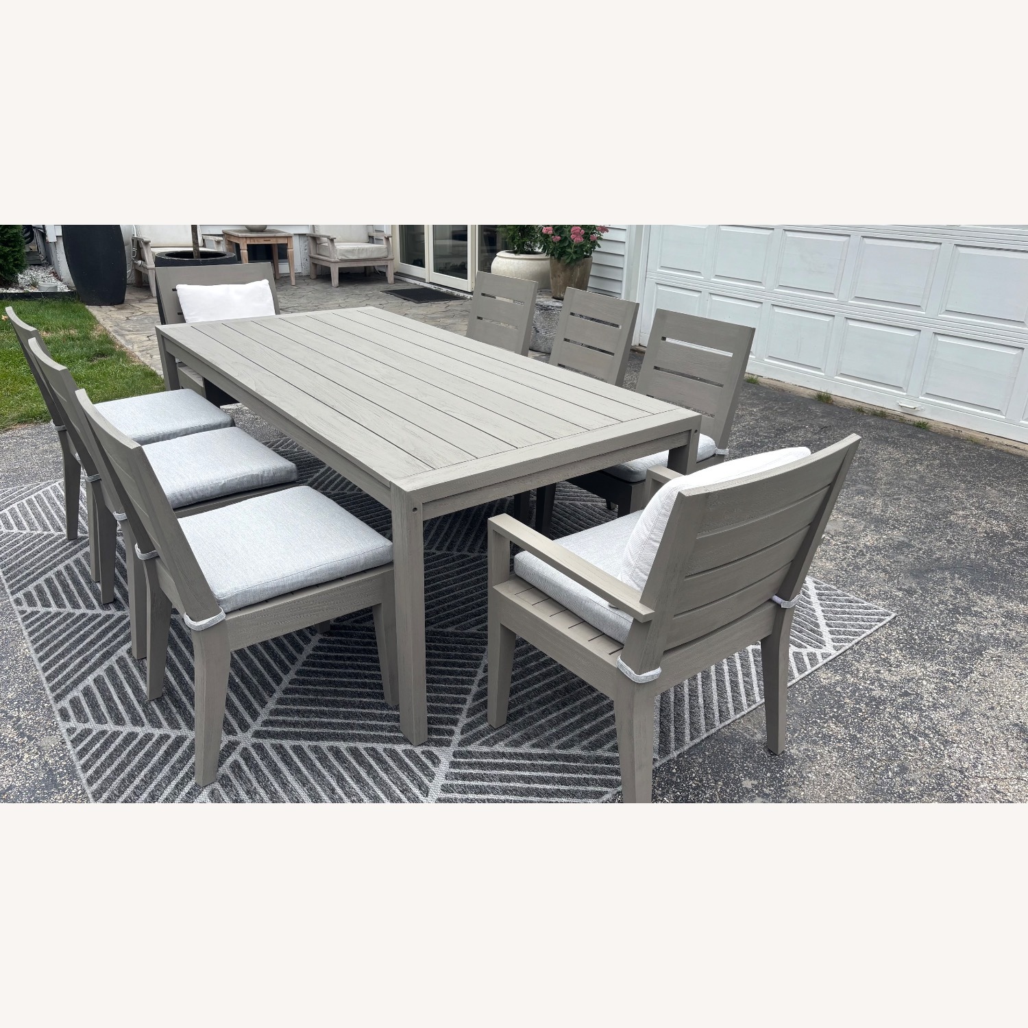 Restoration Hardware Belvedere Teak Table Set - image-9
