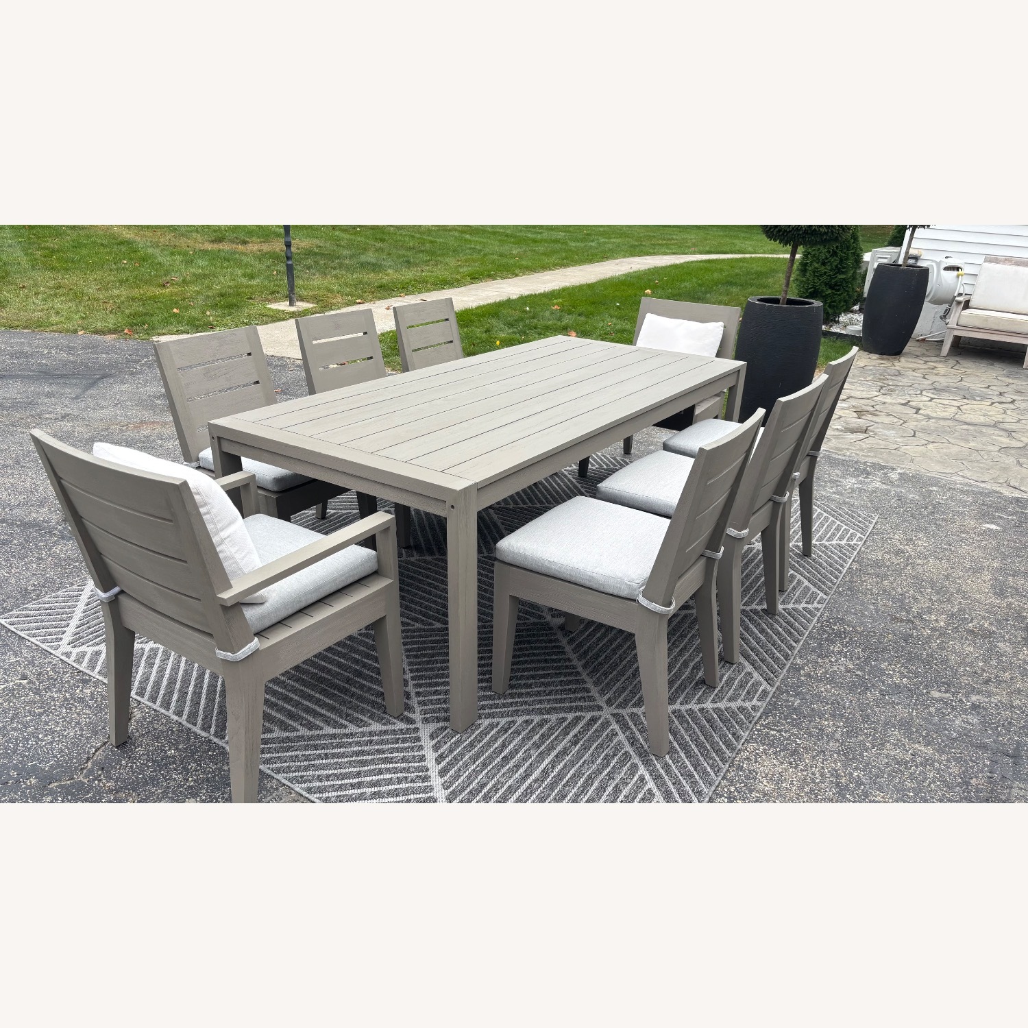 Restoration Hardware Belvedere Teak Table Set - image-1