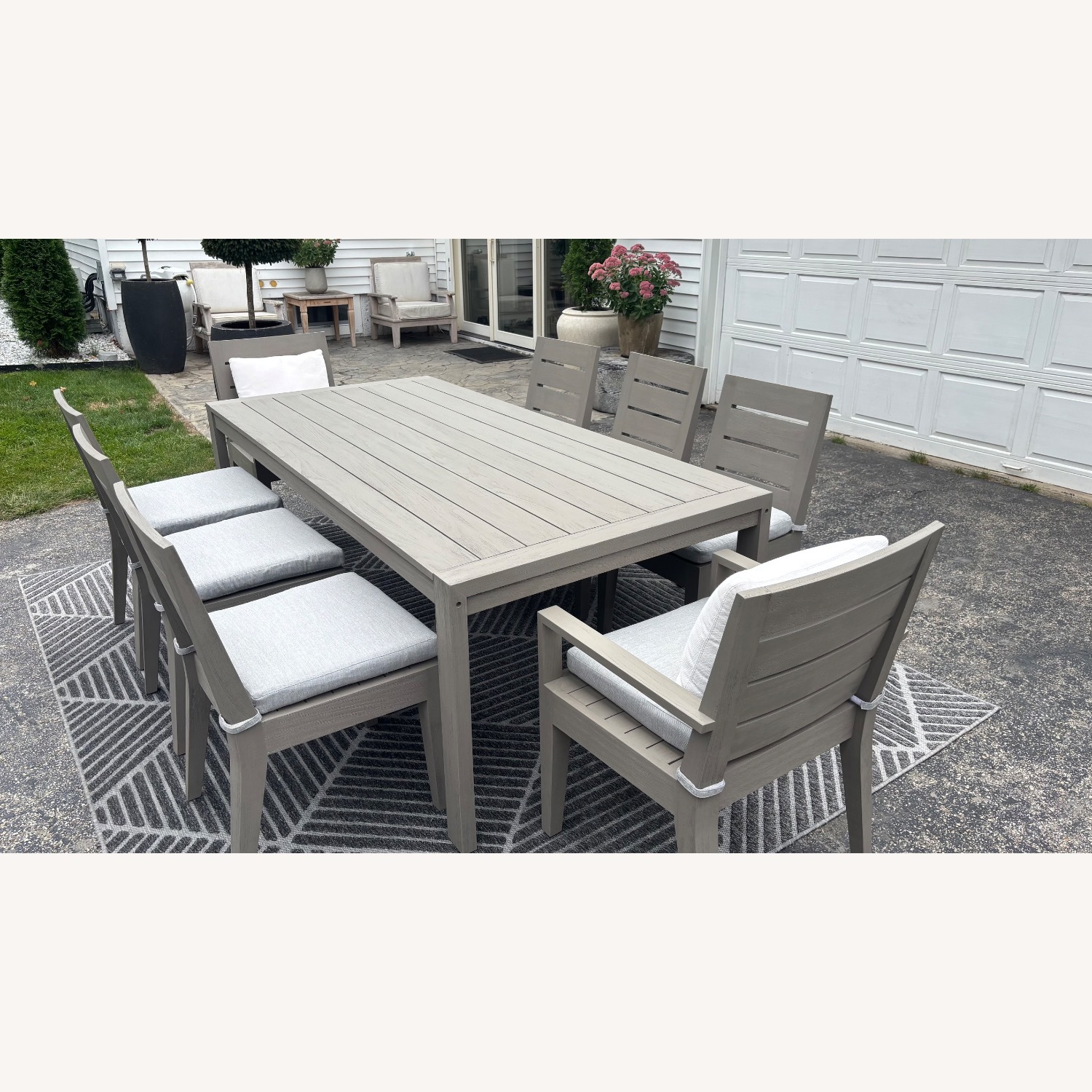 Restoration Hardware Belvedere Teak Table Set - image-2