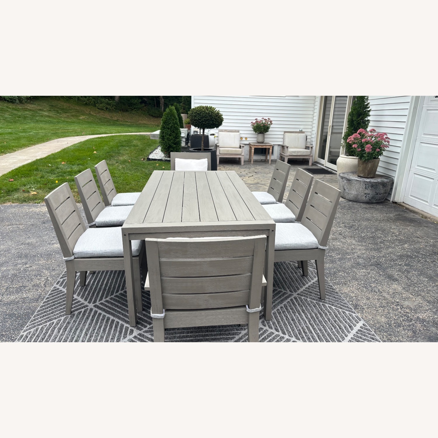 Restoration Hardware Belvedere Teak Table Set - image-3