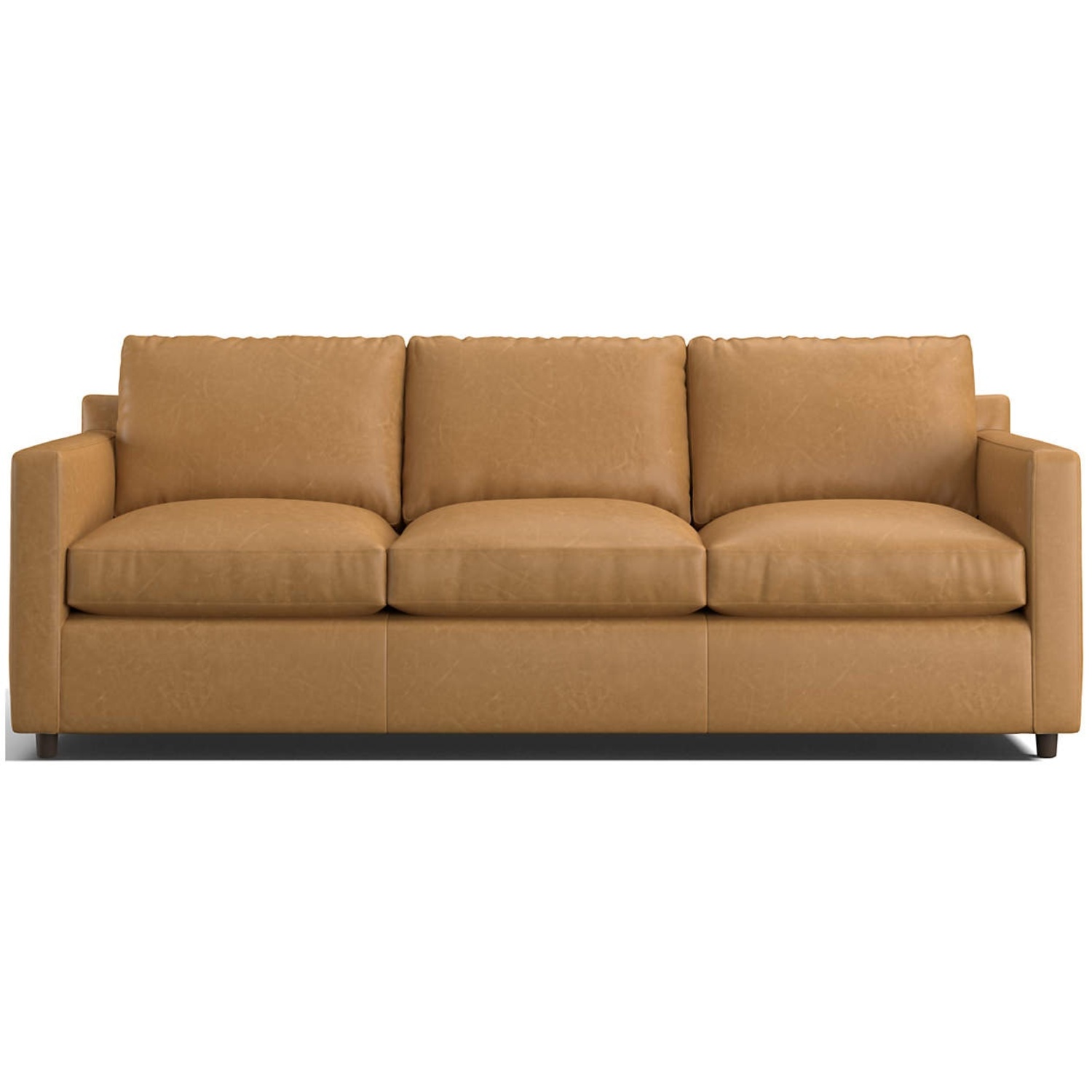 Crate & Barrel Light Brown Leather Barrett Queen Sleeper - image-8