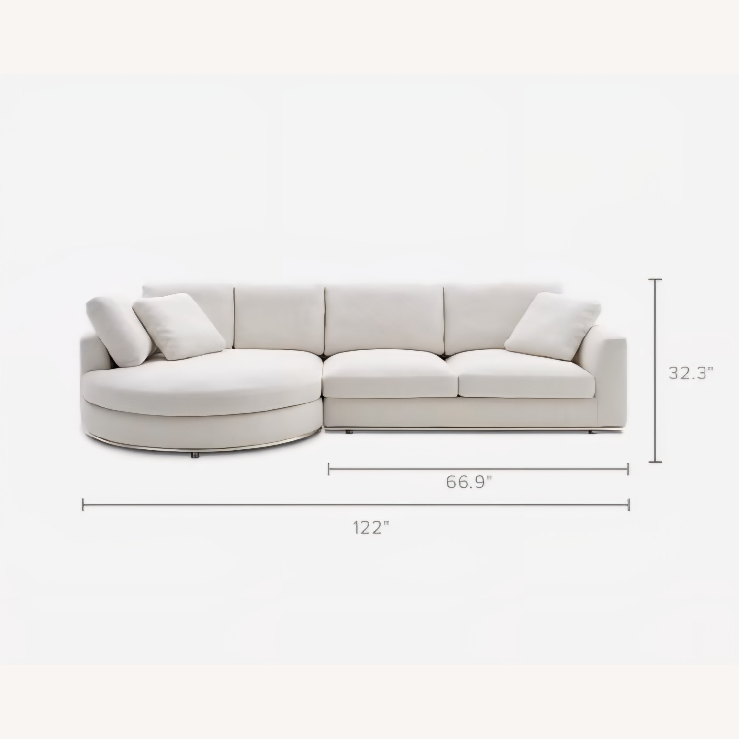 Castlery Hamilton Round Chaise Sectional Sofa - image-5
