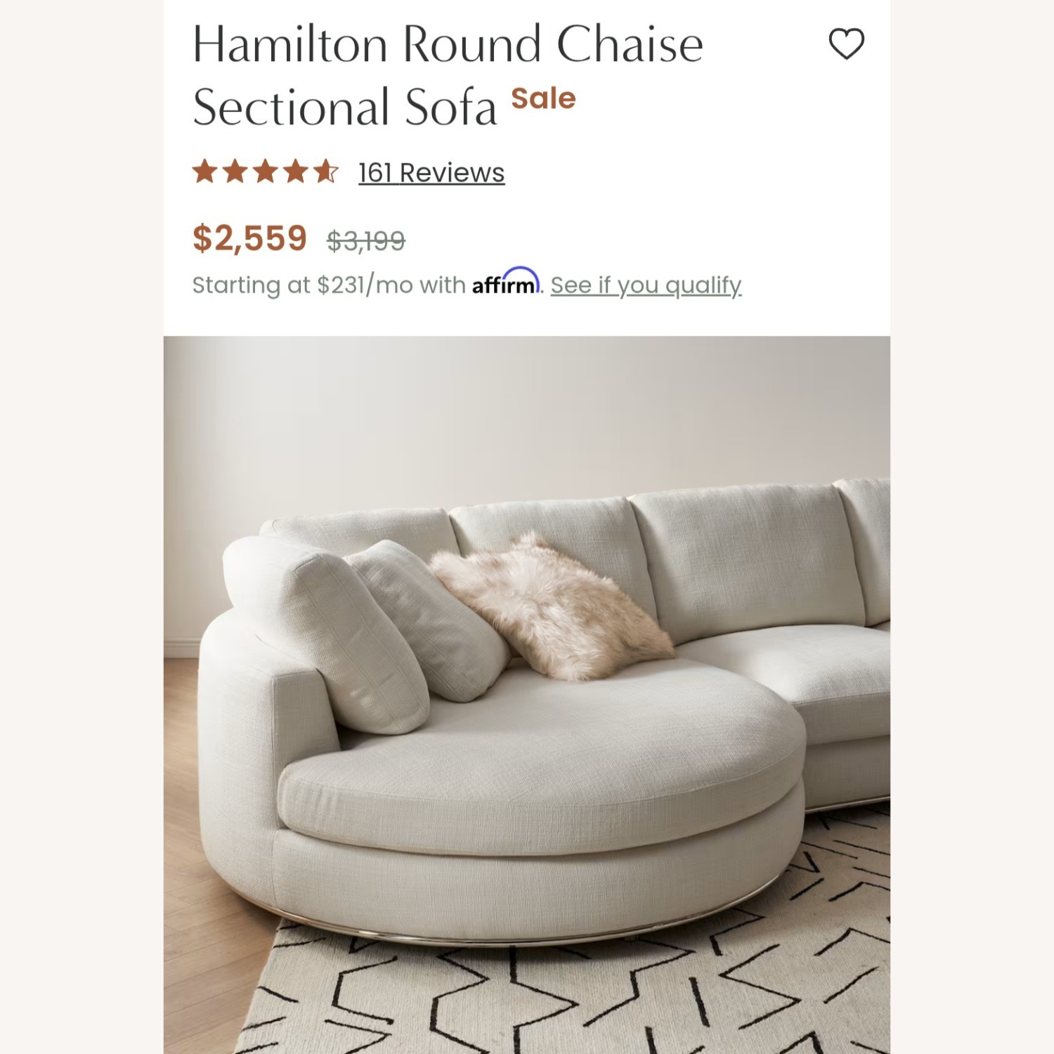 Castlery Hamilton Round Chaise Sectional Sofa - image-8