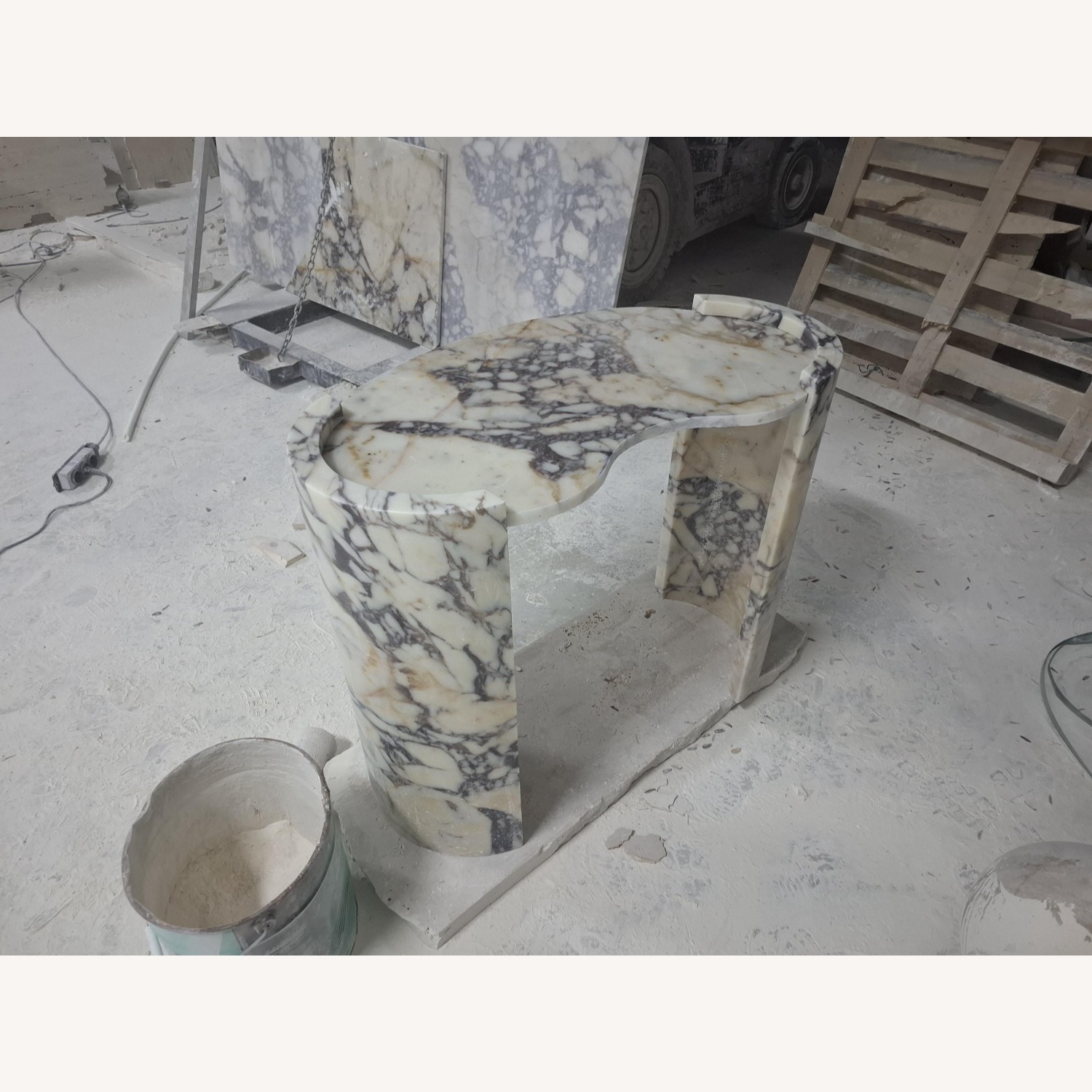 Custom Made Marble Desk/Credenza - image-1