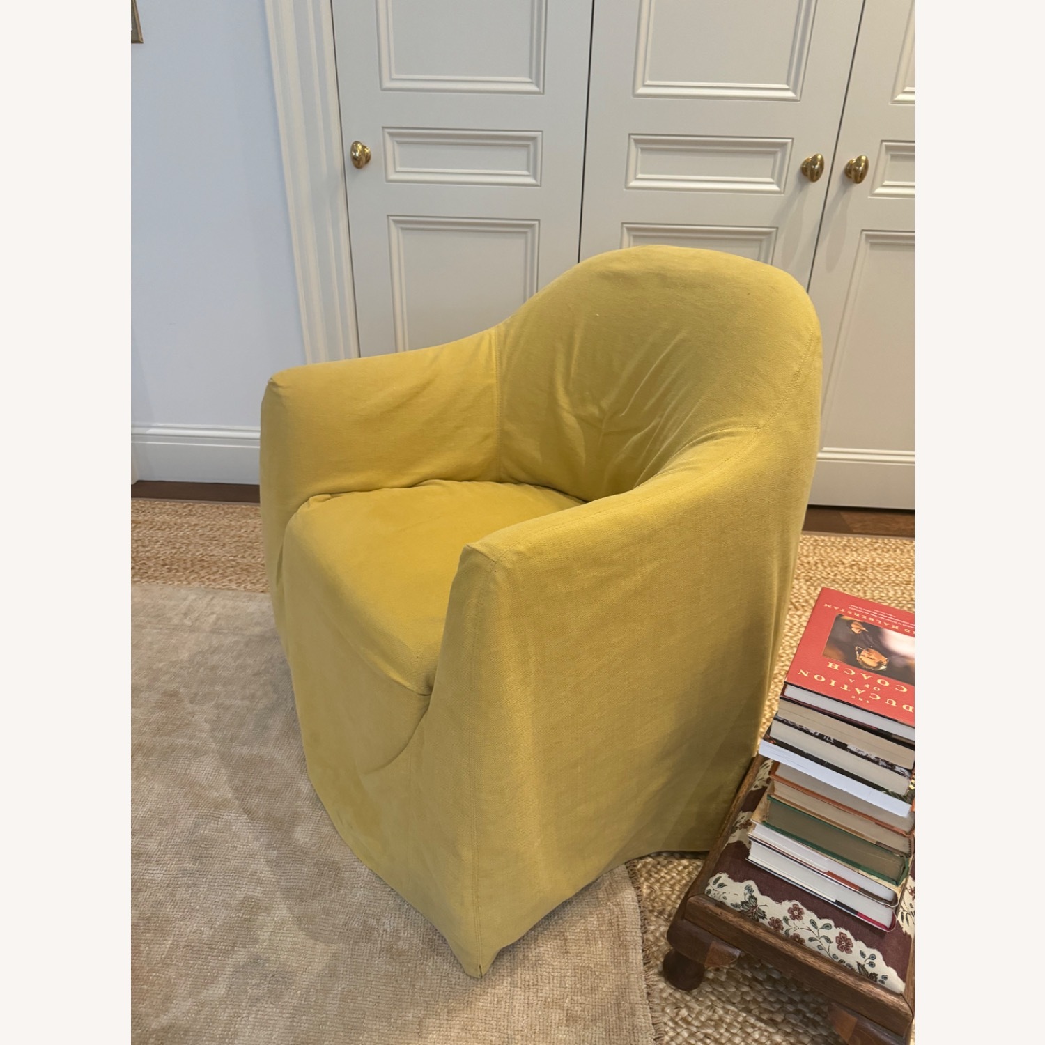 By Blasco Mustard Linen Armchair - image-2
