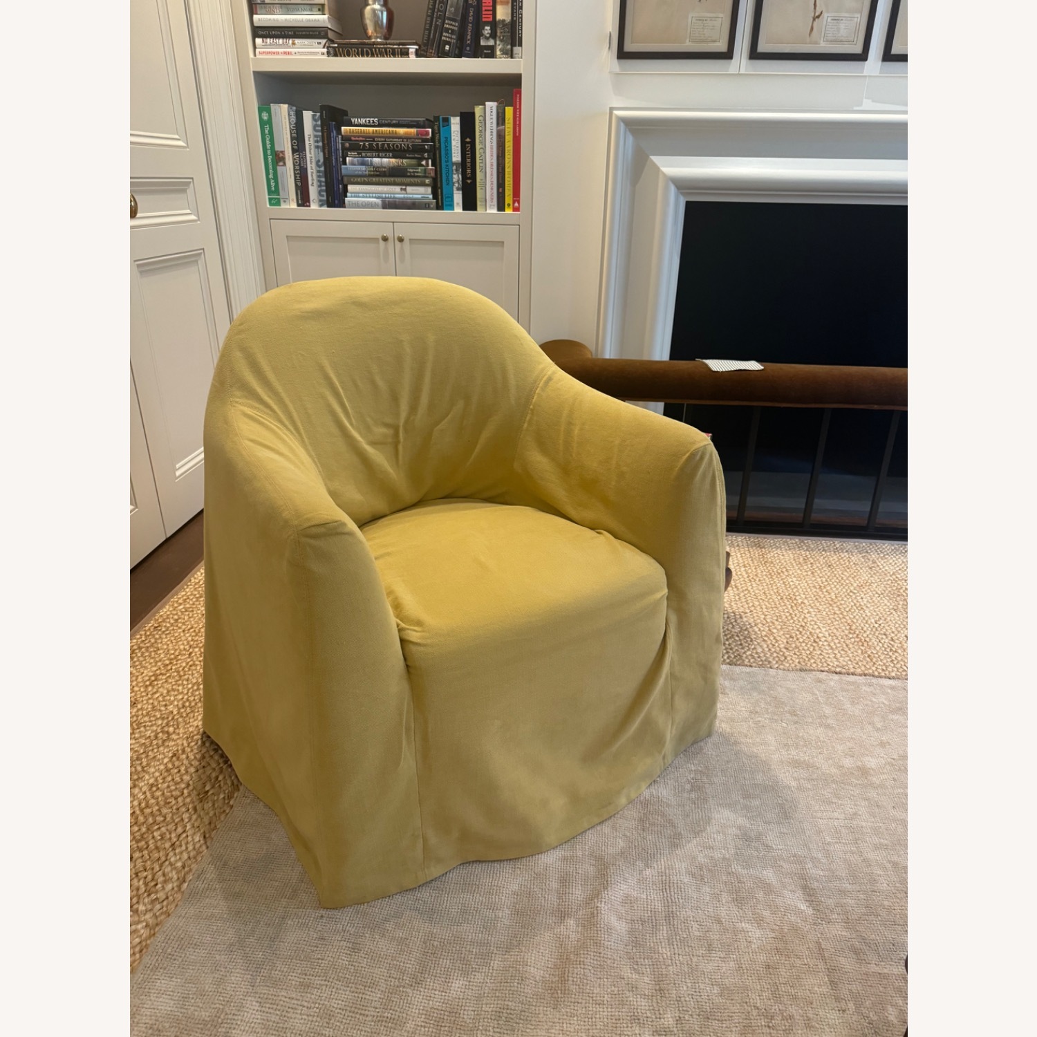 By Blasco Mustard Linen Armchair - image-1