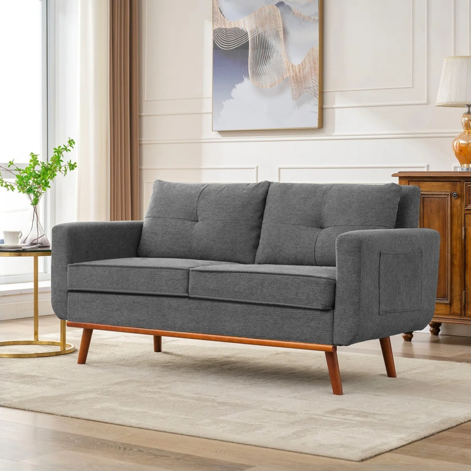 Wayfair Iveigh Light Gray 2 Seater Sofa - image-4