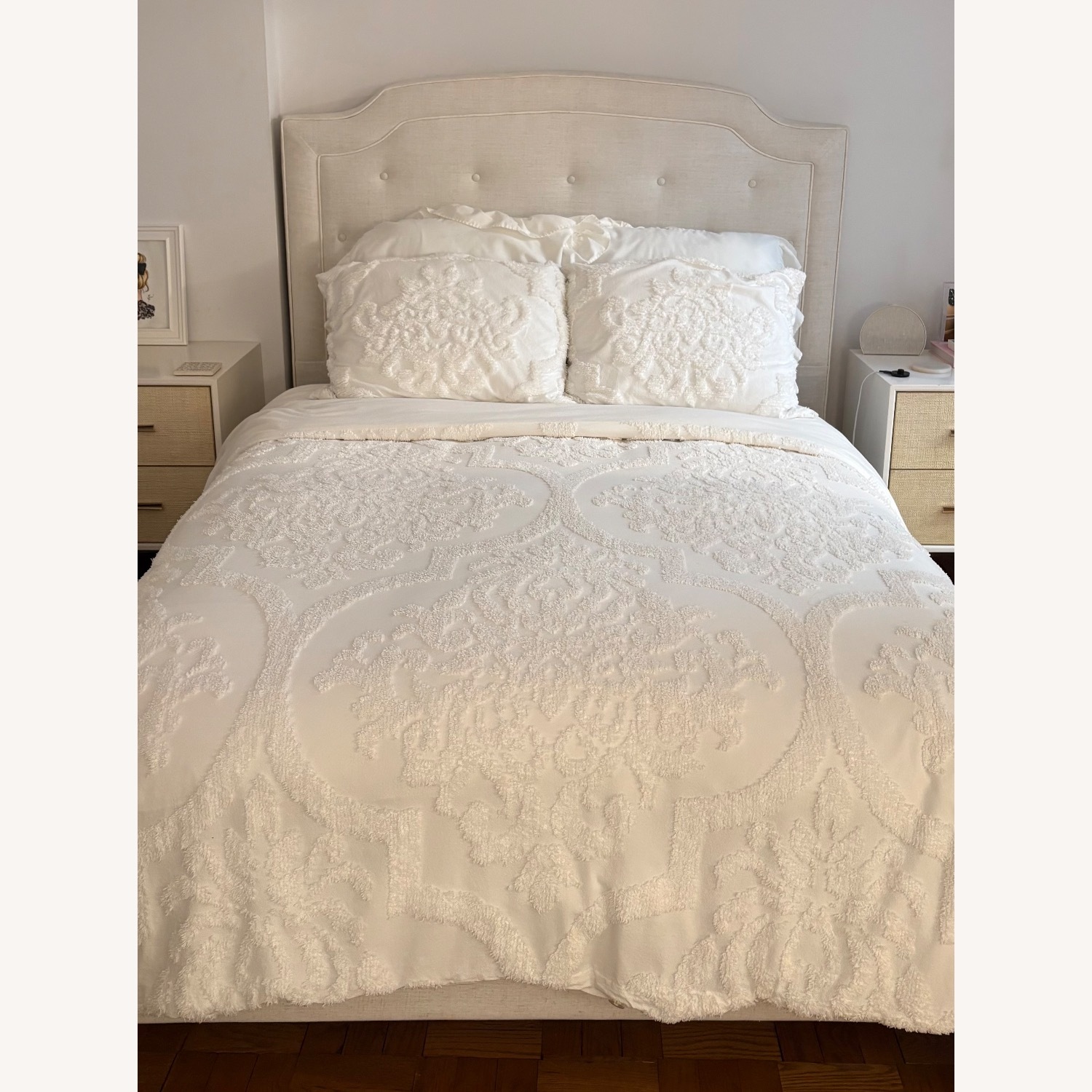 Raymour & Flanigan Natural Fabric Full Bed - image-0