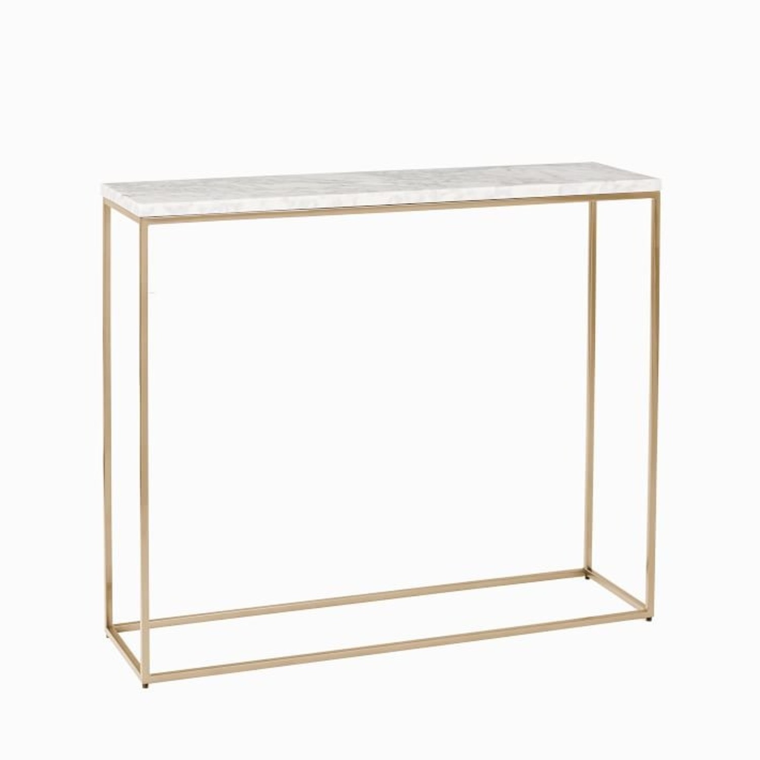 West Elm Streamline Console, Marble, Light Bronze - image-3