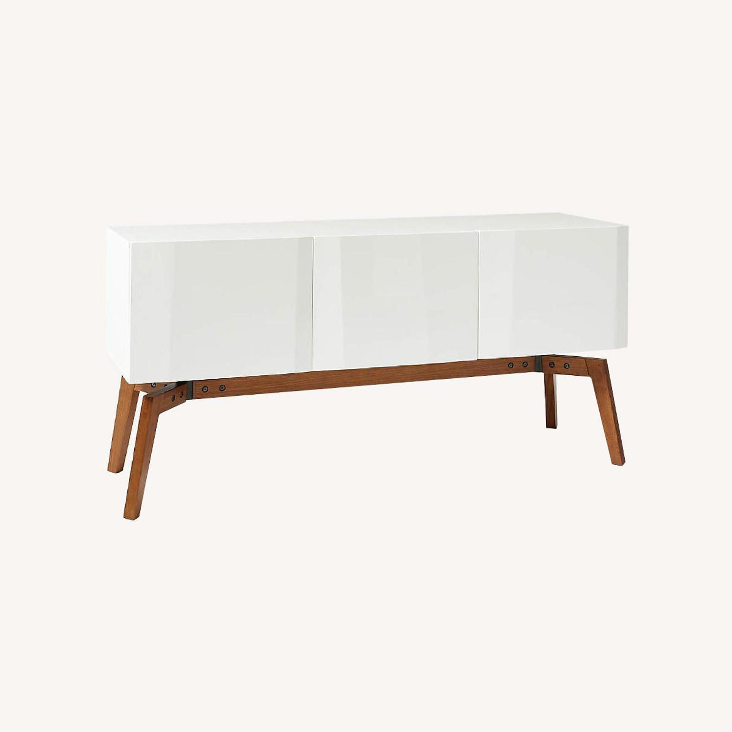 CB2 Alba Small White Lacquer Credenza - image-0