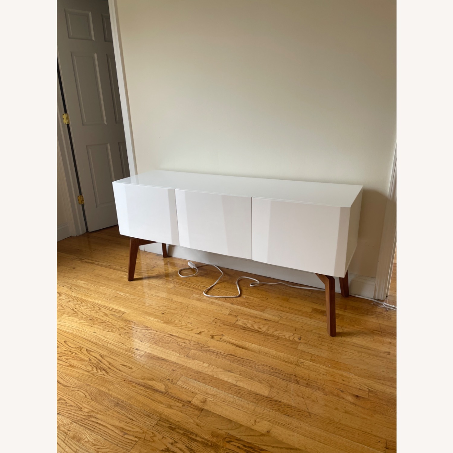CB2 Alba Small White Lacquer Credenza - image-1