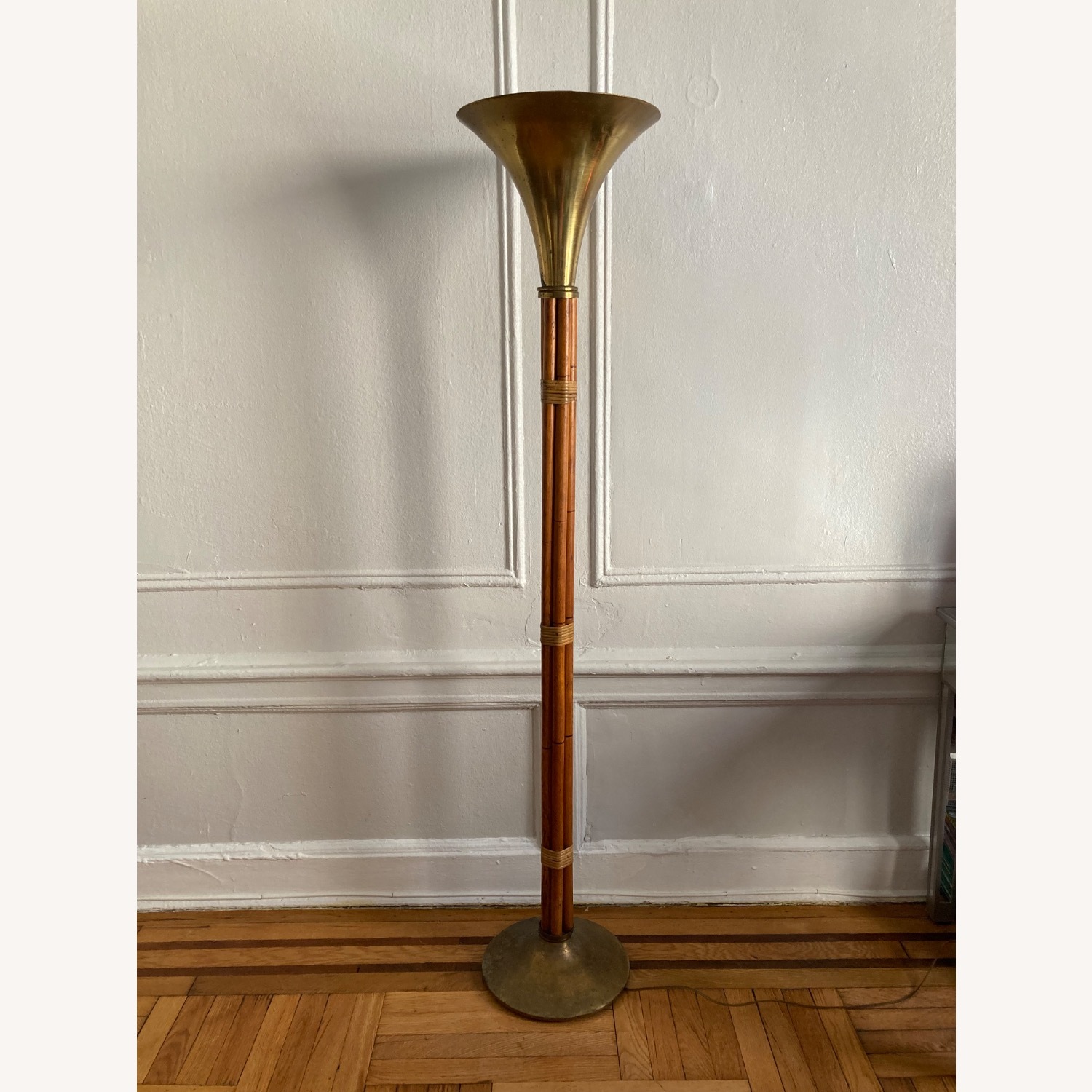 Vintage Russell Wright Bamboo Torchiere Floor Lamp - image-8