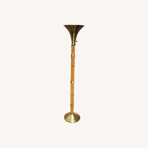 Used Vintage Russell Wright Bamboo Torchiere Floor Lamp for sale on AptDeco