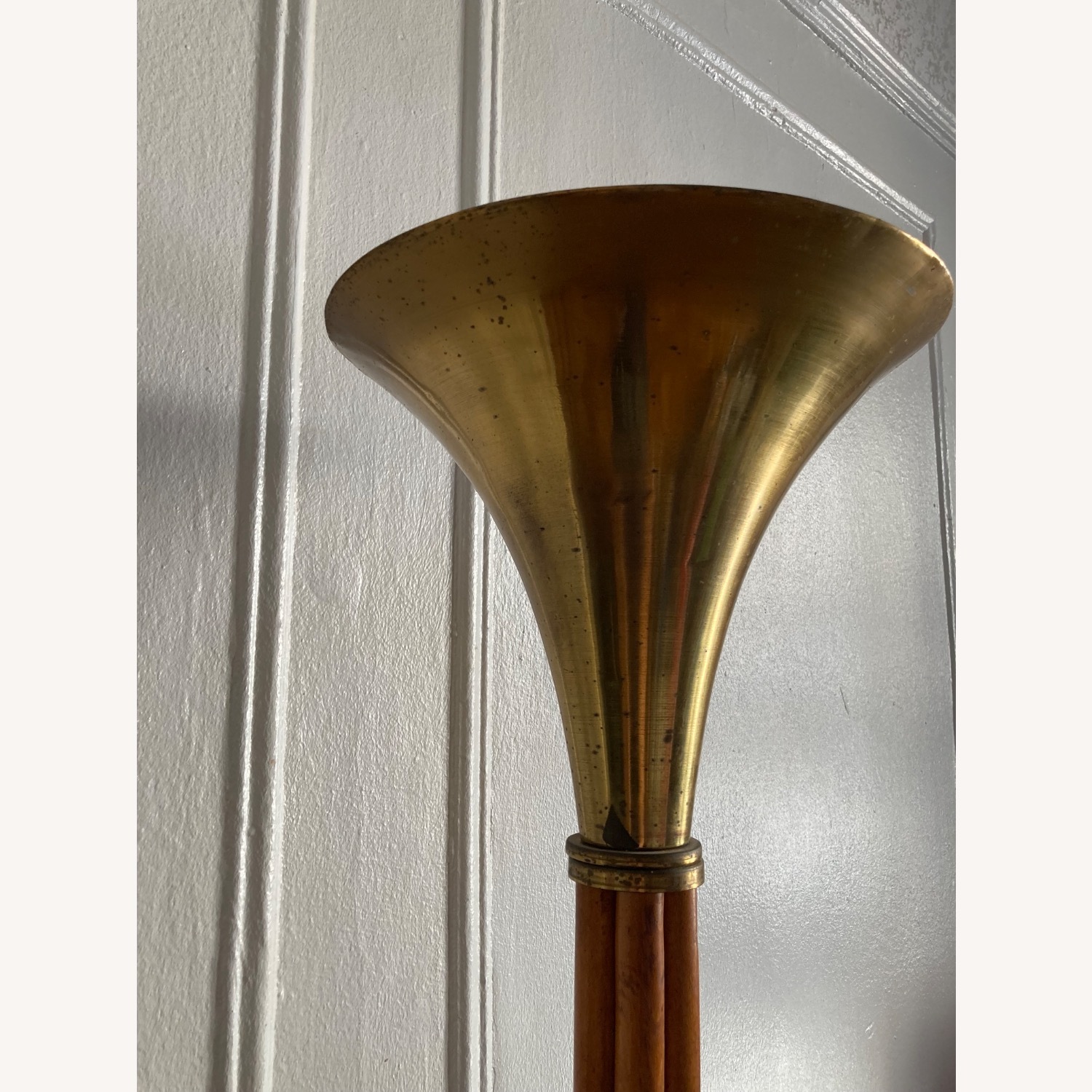 Vintage Russell Wright Bamboo Torchiere Floor Lamp - image-4