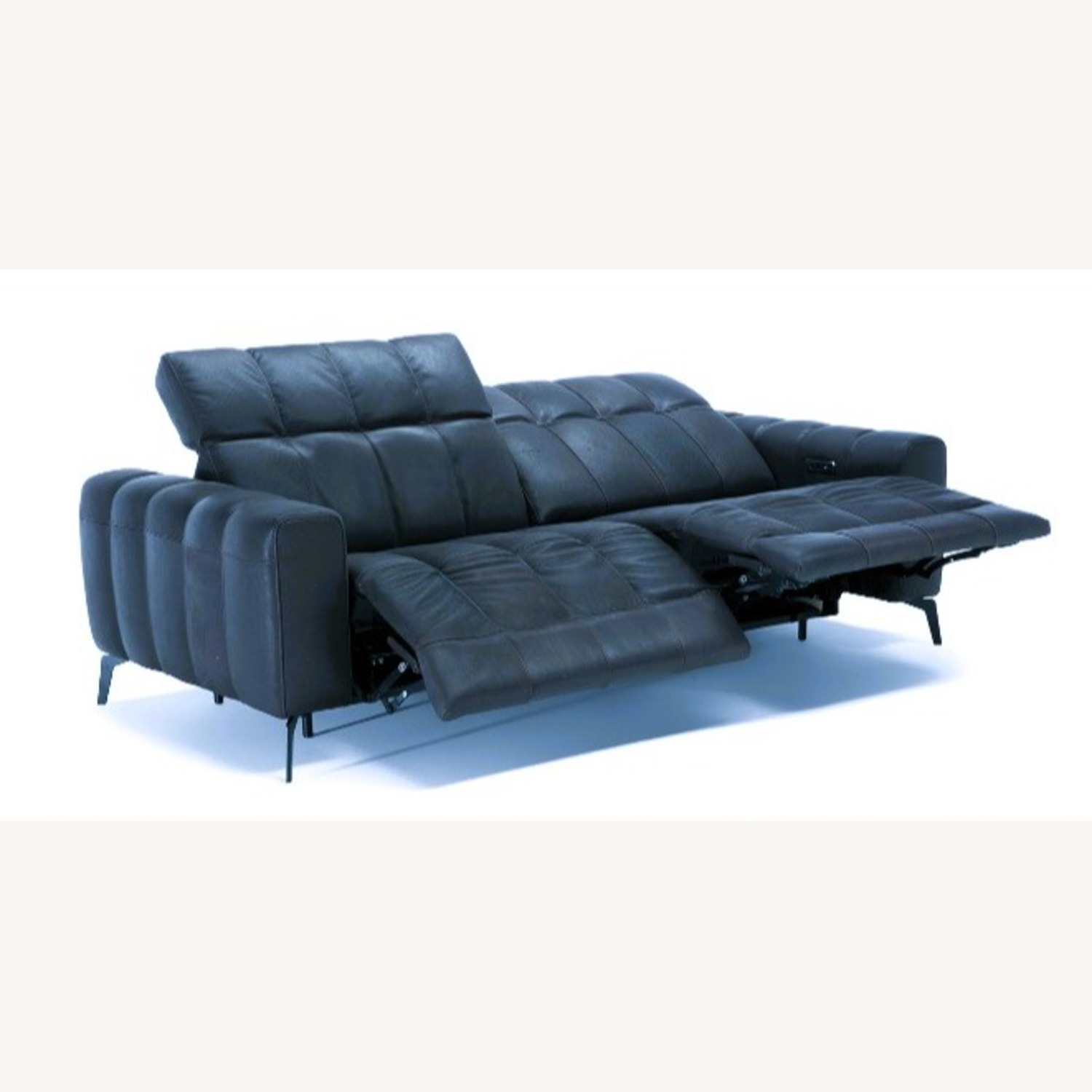 Natuzzi Editions Portento Blue Velvet Sofa 91" - image-3