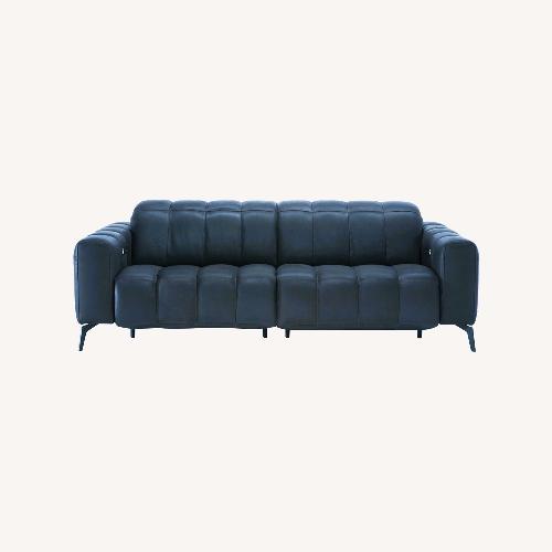 Used Natuzzi Editions Portento Blue Velvet Sofa 91" for sale on AptDeco