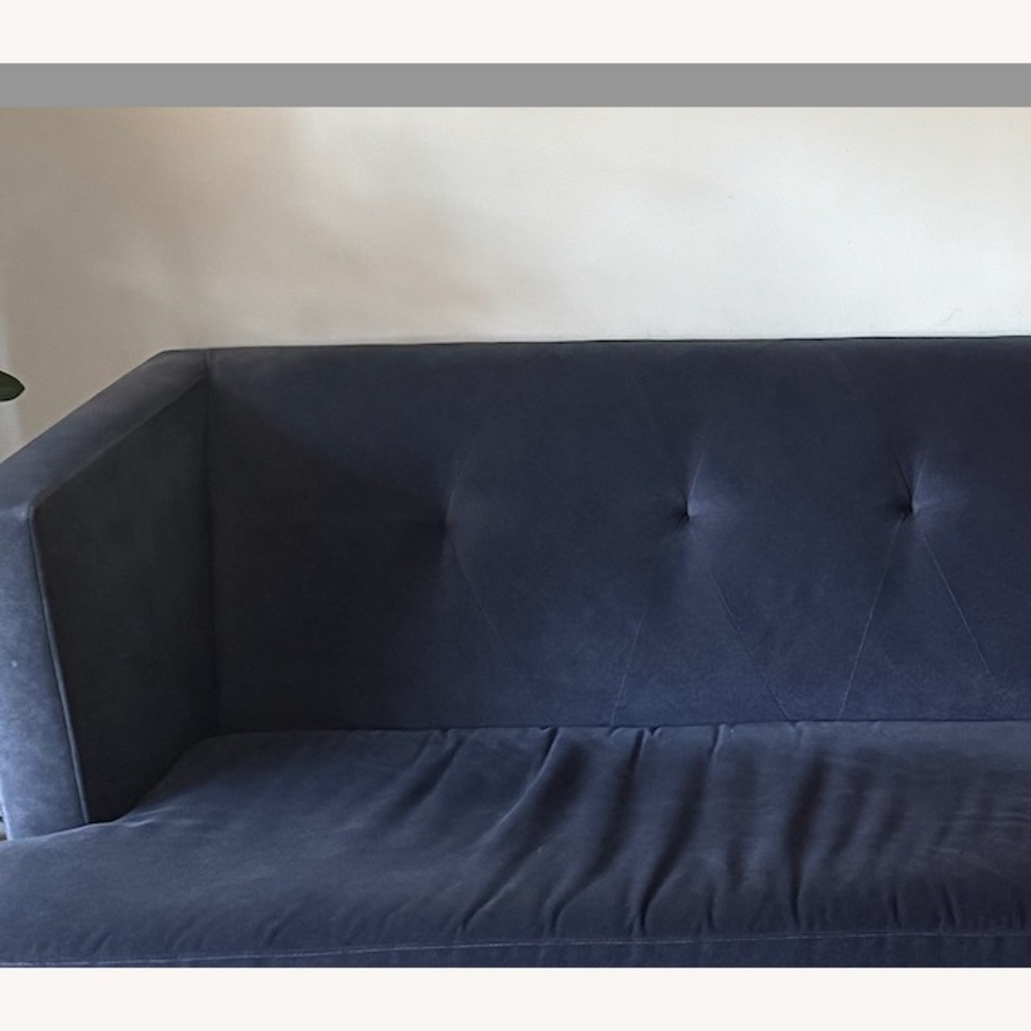 CB2 Avec Blue Velvet couch - image-3
