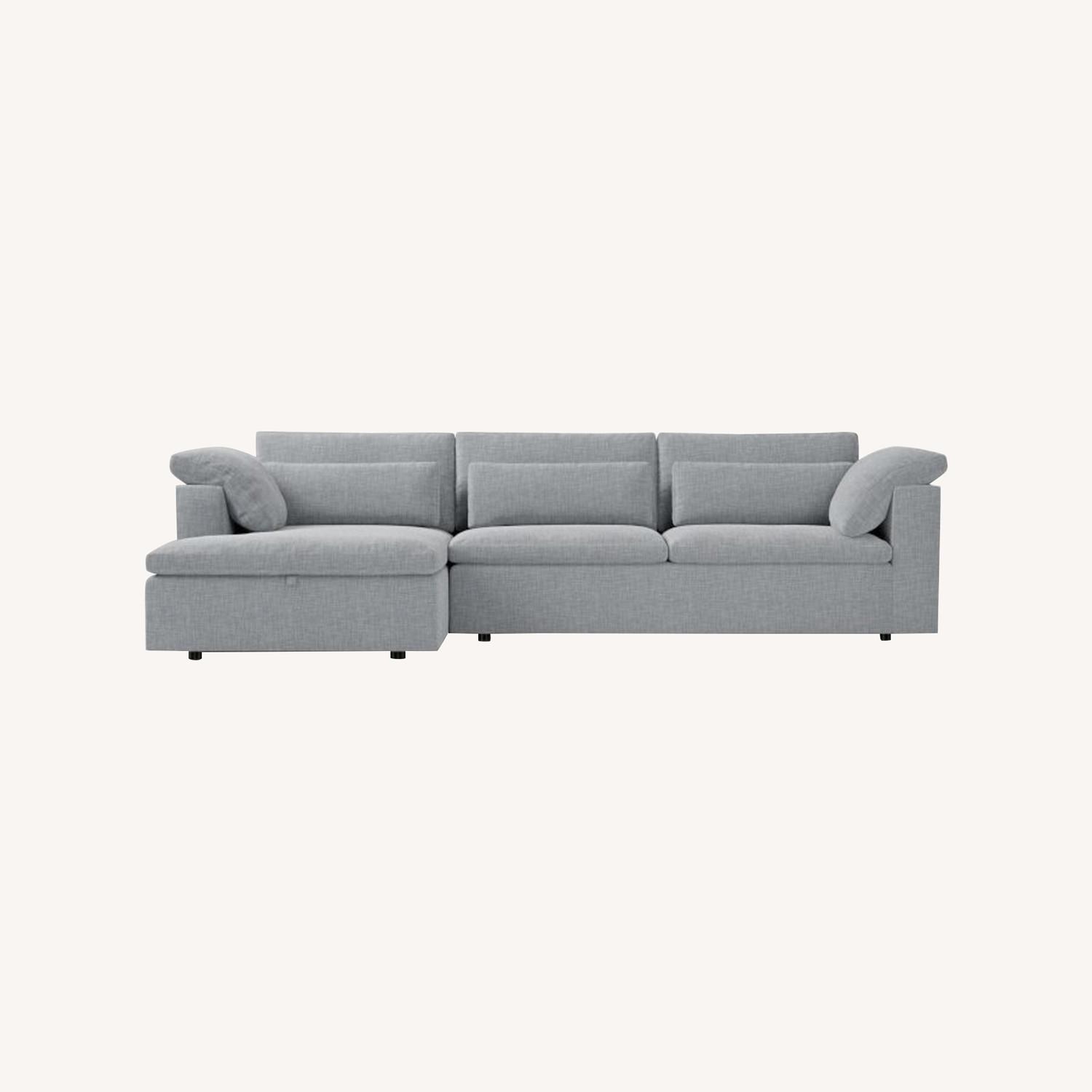 West Elm Harmony Right 2p Sleeper Storage Chaise Sofa - image-0
