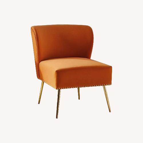 Used HULALA Home Orange Accent Chair Gold Accent for sale on AptDeco