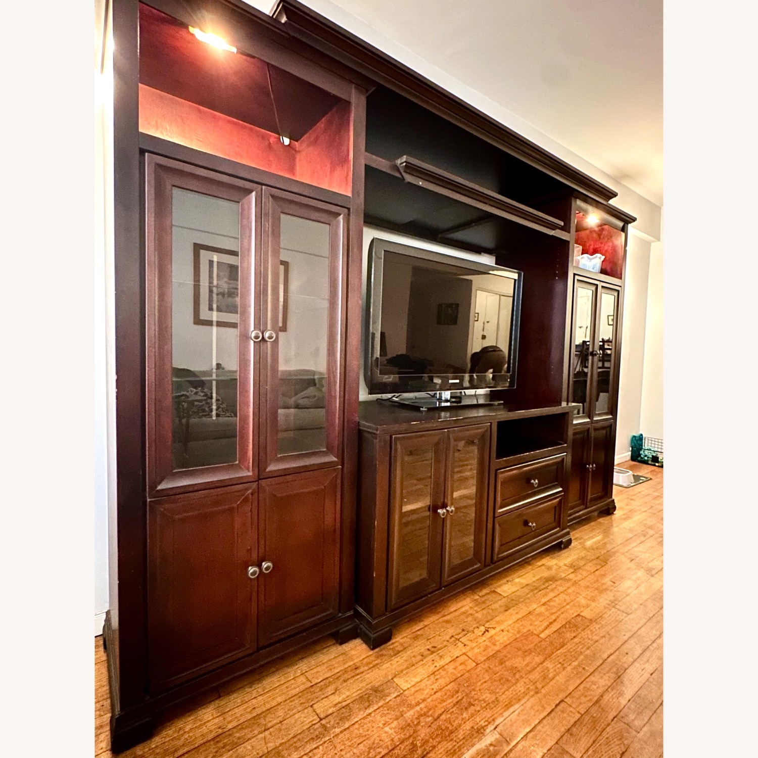 Raymour & Flanigan Mahogany Wood Wall Unit - image-2