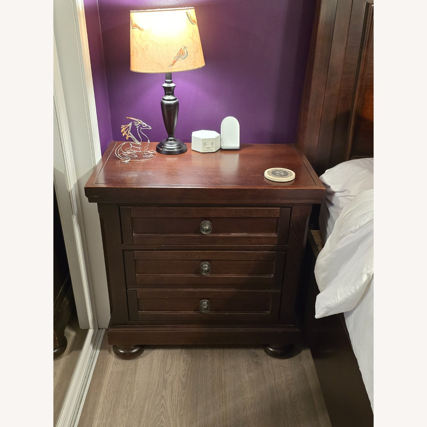 Vaughan Bassett Dark Brown Wood Nightstand - image-1