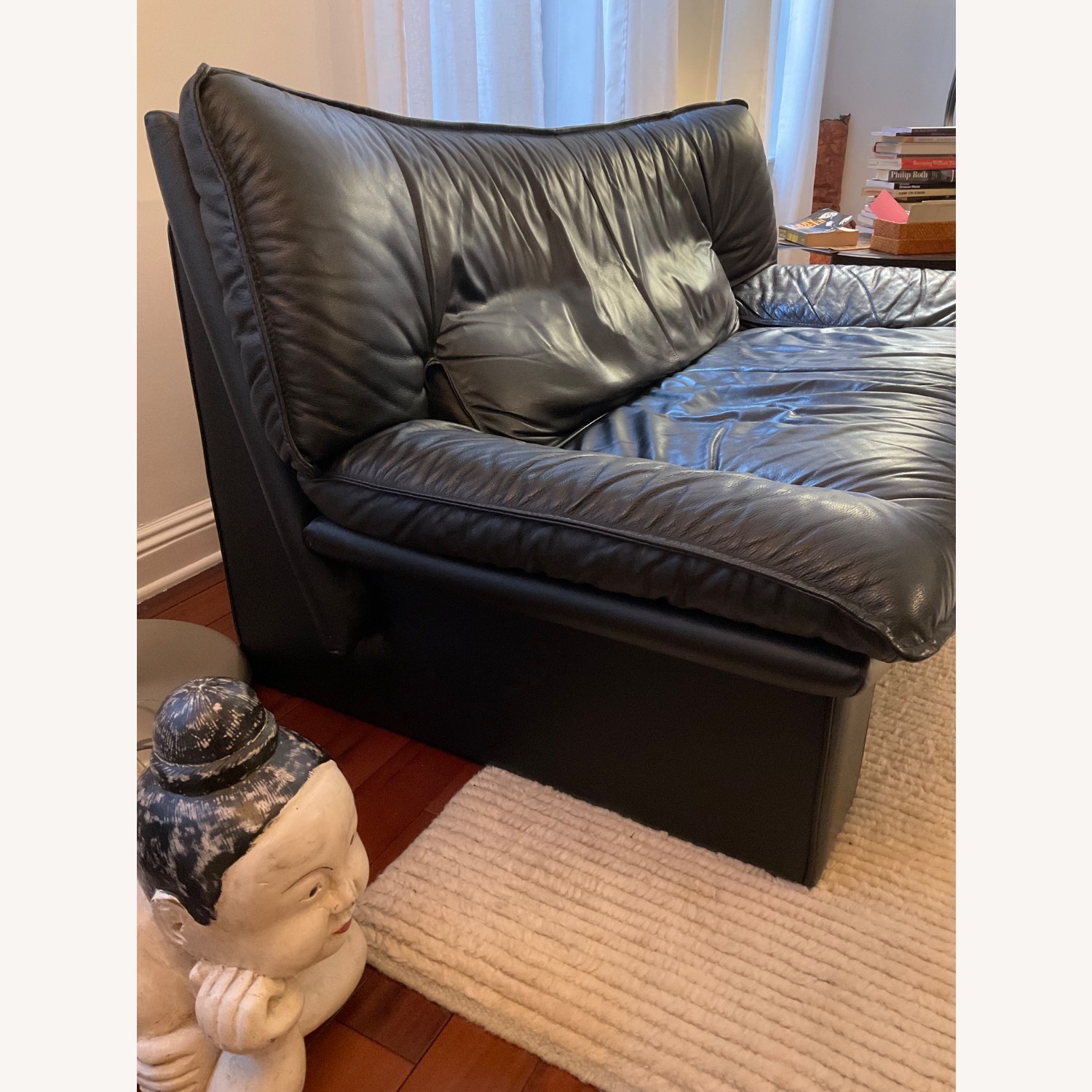 Nicoletti Salotti Vintage Black Leather Loveseat - image-3