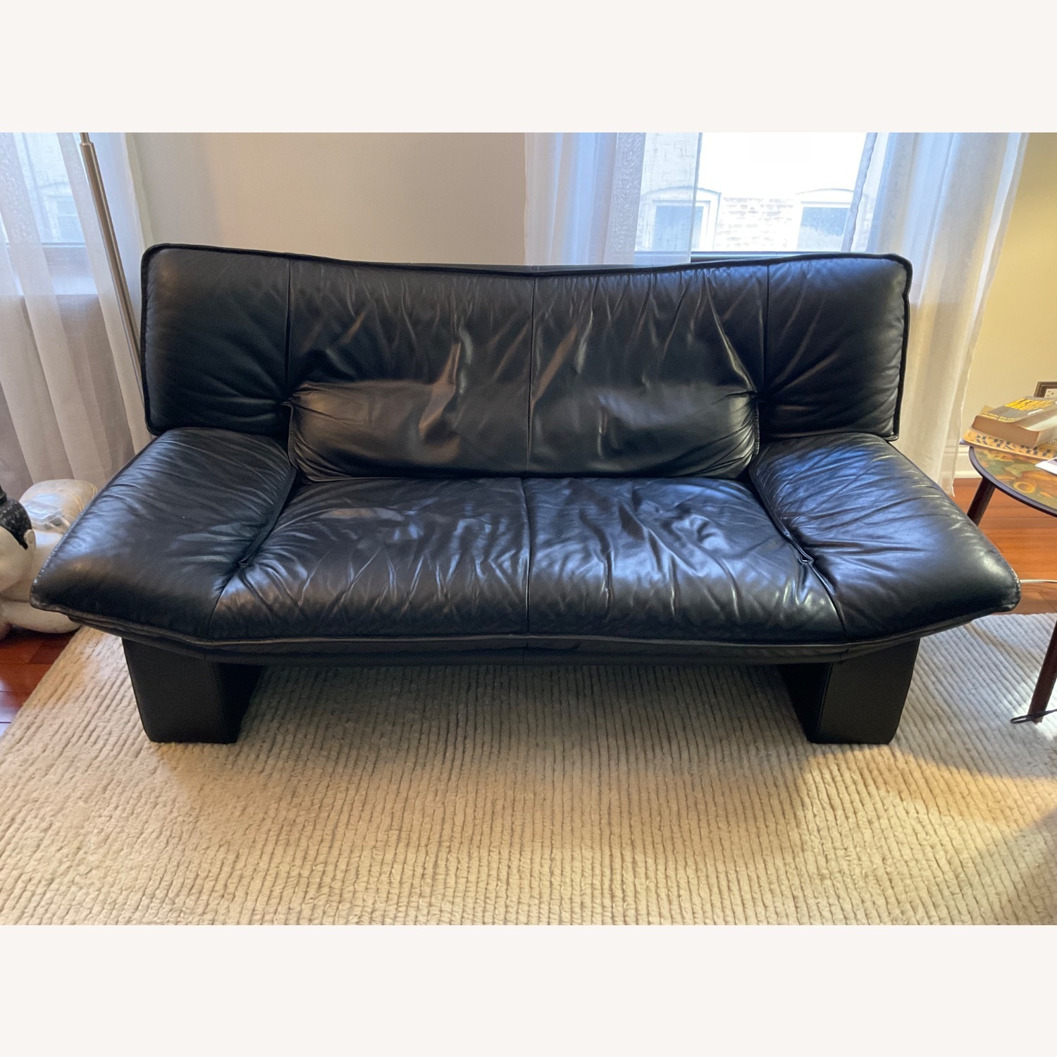 Nicoletti Salotti Vintage Black Leather Loveseat - image-1