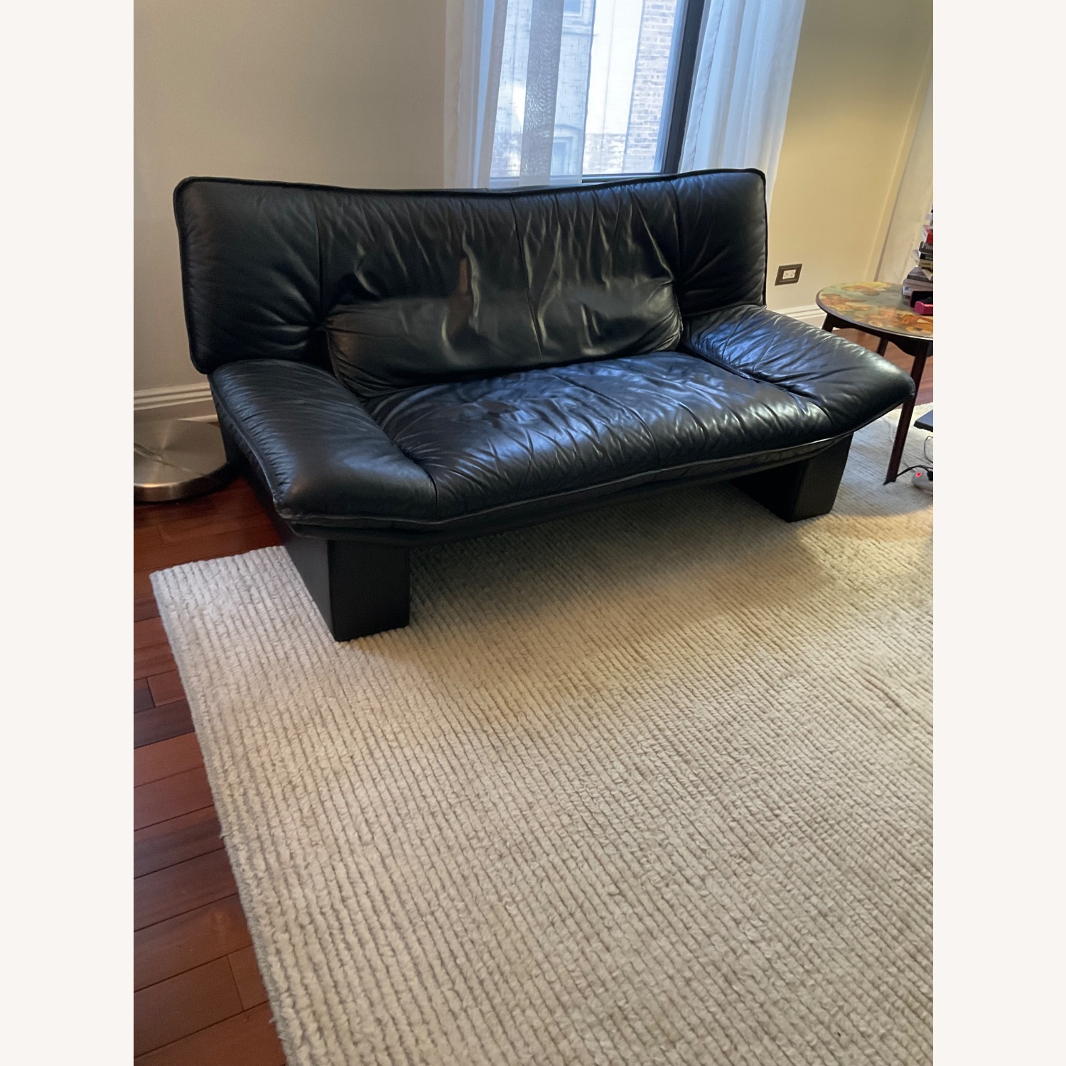 Nicoletti Salotti Vintage Black Leather Loveseat - image-2