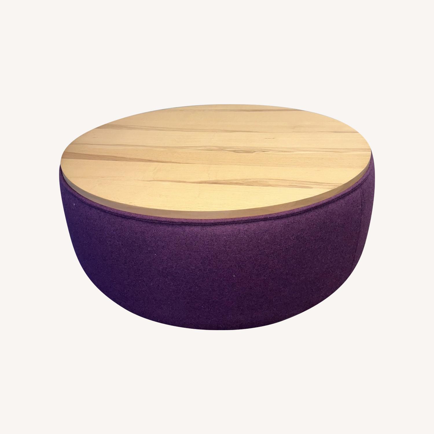 Purple Fabric/Wood Coffee Table - image-0
