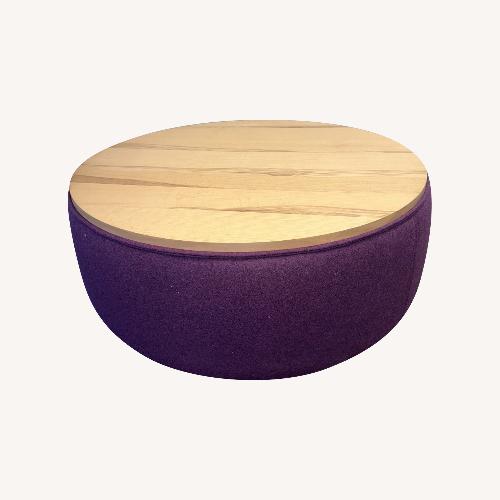 Used Purple Fabric/Wood Coffee Table for sale on AptDeco