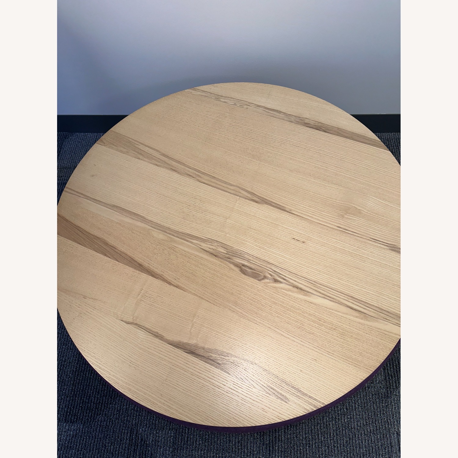 Purple Fabric/Wood Coffee Table - image-2