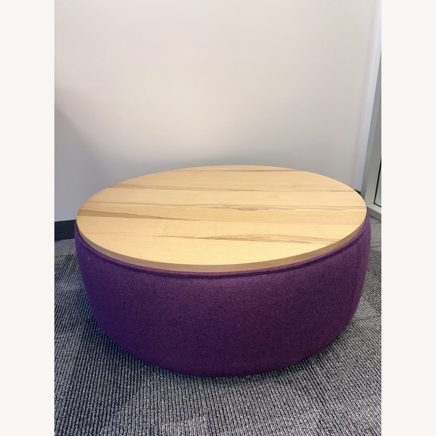 Purple Fabric/Wood Coffee Table - image-1