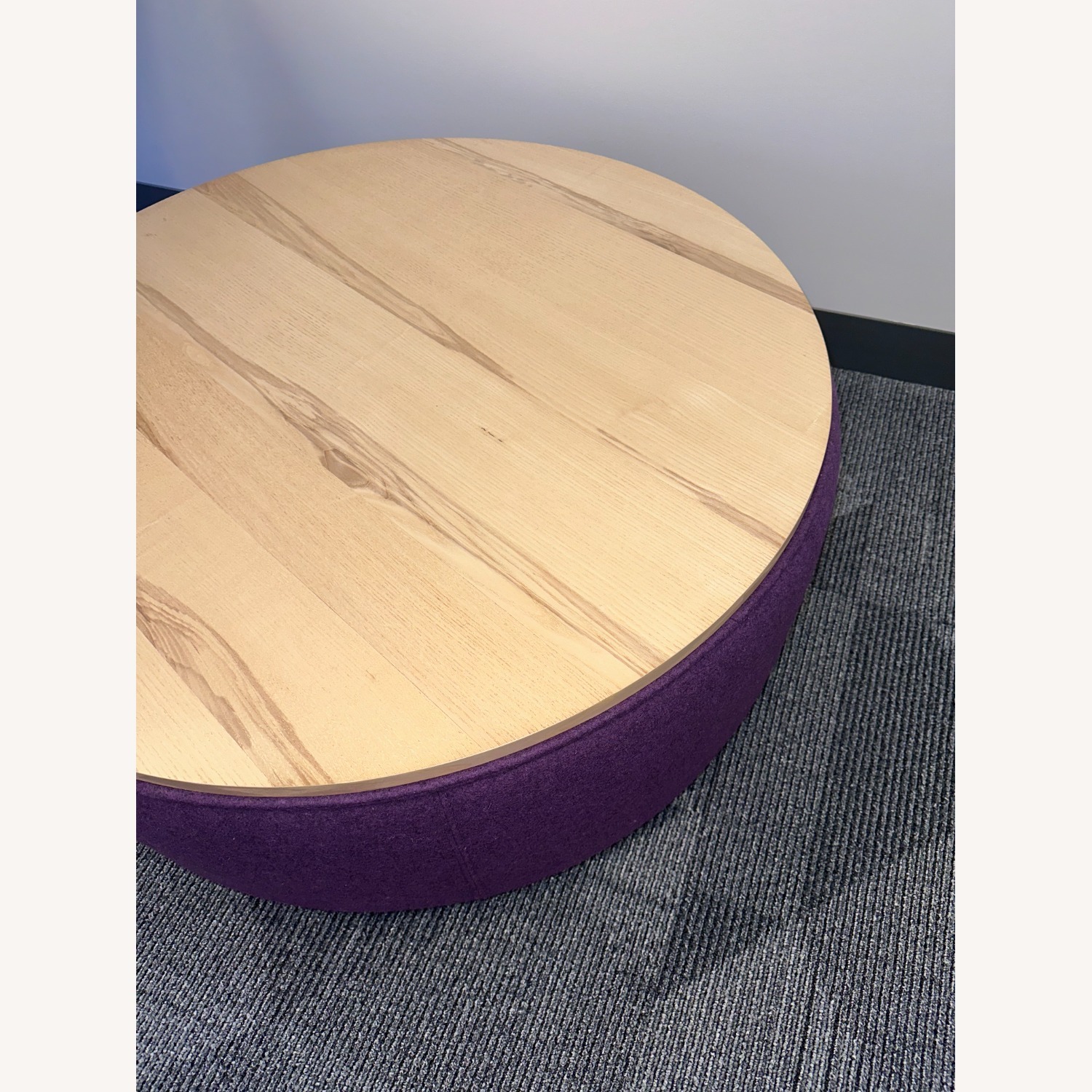 Purple Fabric/Wood Coffee Table - image-3
