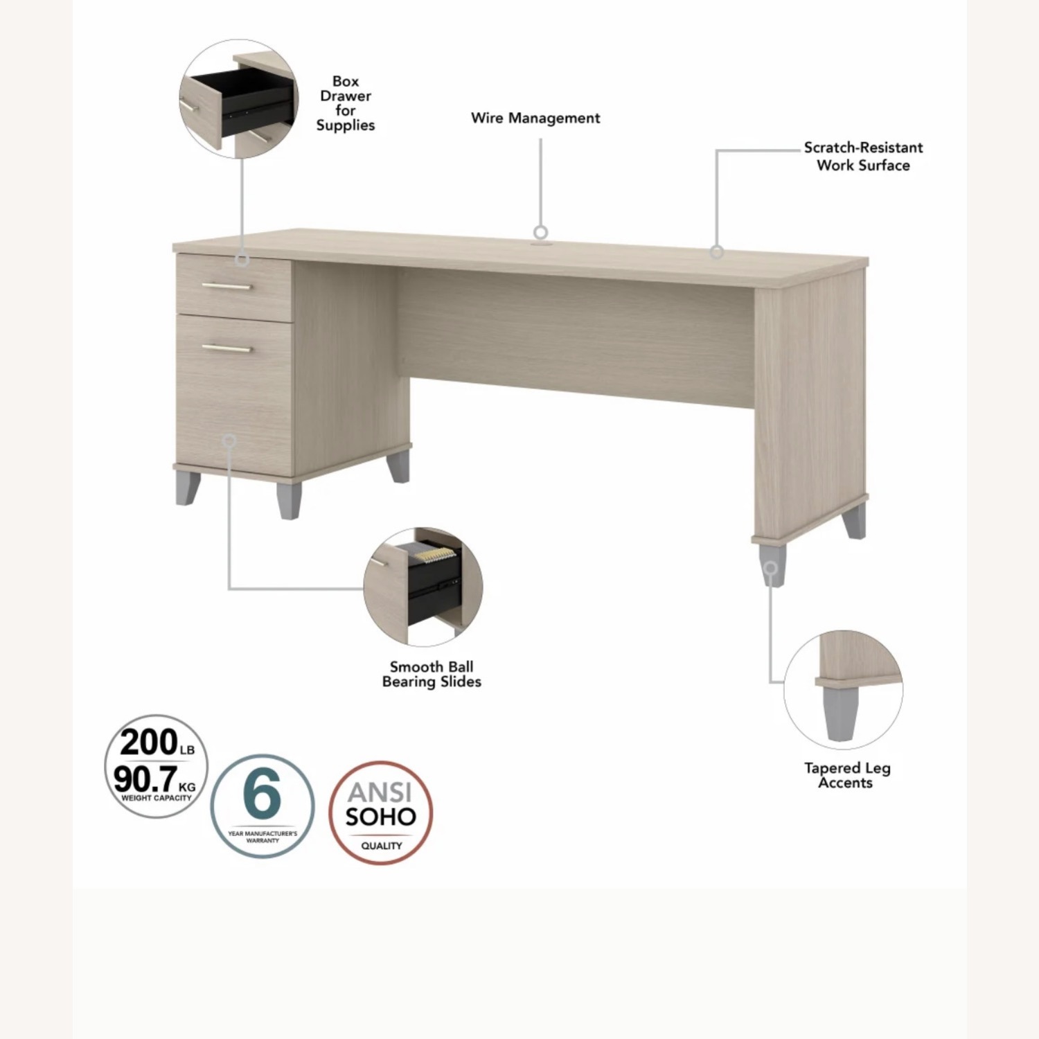 Bush Furniture Somerset 72” Office Desk - image-4