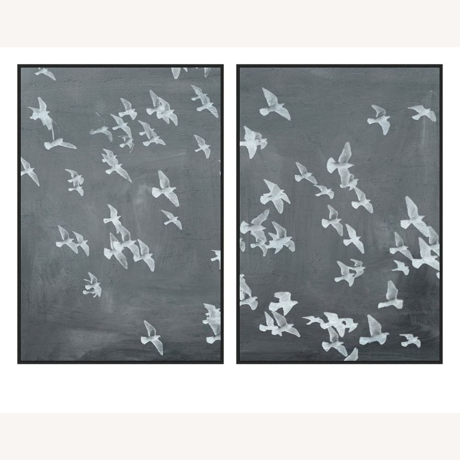 Pottery Barn Graphite Flock Framed Wall Art Prints - image-11