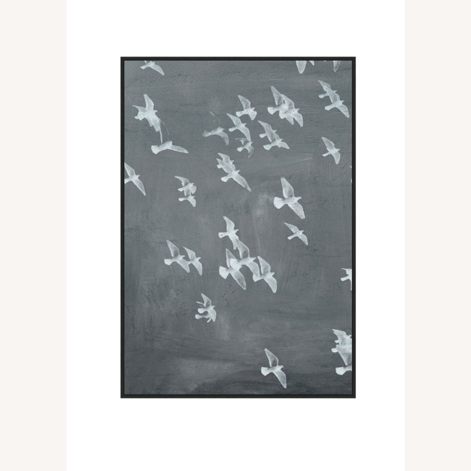 Pottery Barn Graphite Flock Framed Wall Art Prints - image-3