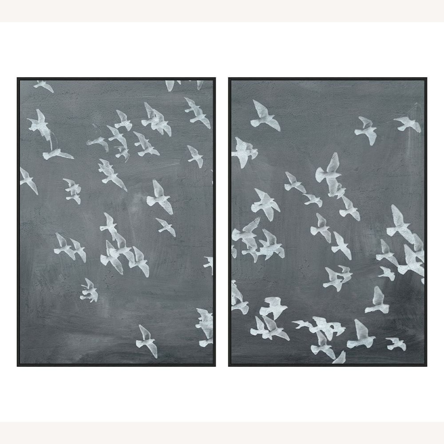 Pottery Barn Graphite Flock Framed Wall Art Prints - image-13