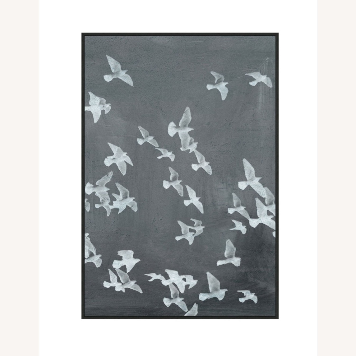 Pottery Barn Graphite Flock Framed Wall Art Prints - image-2
