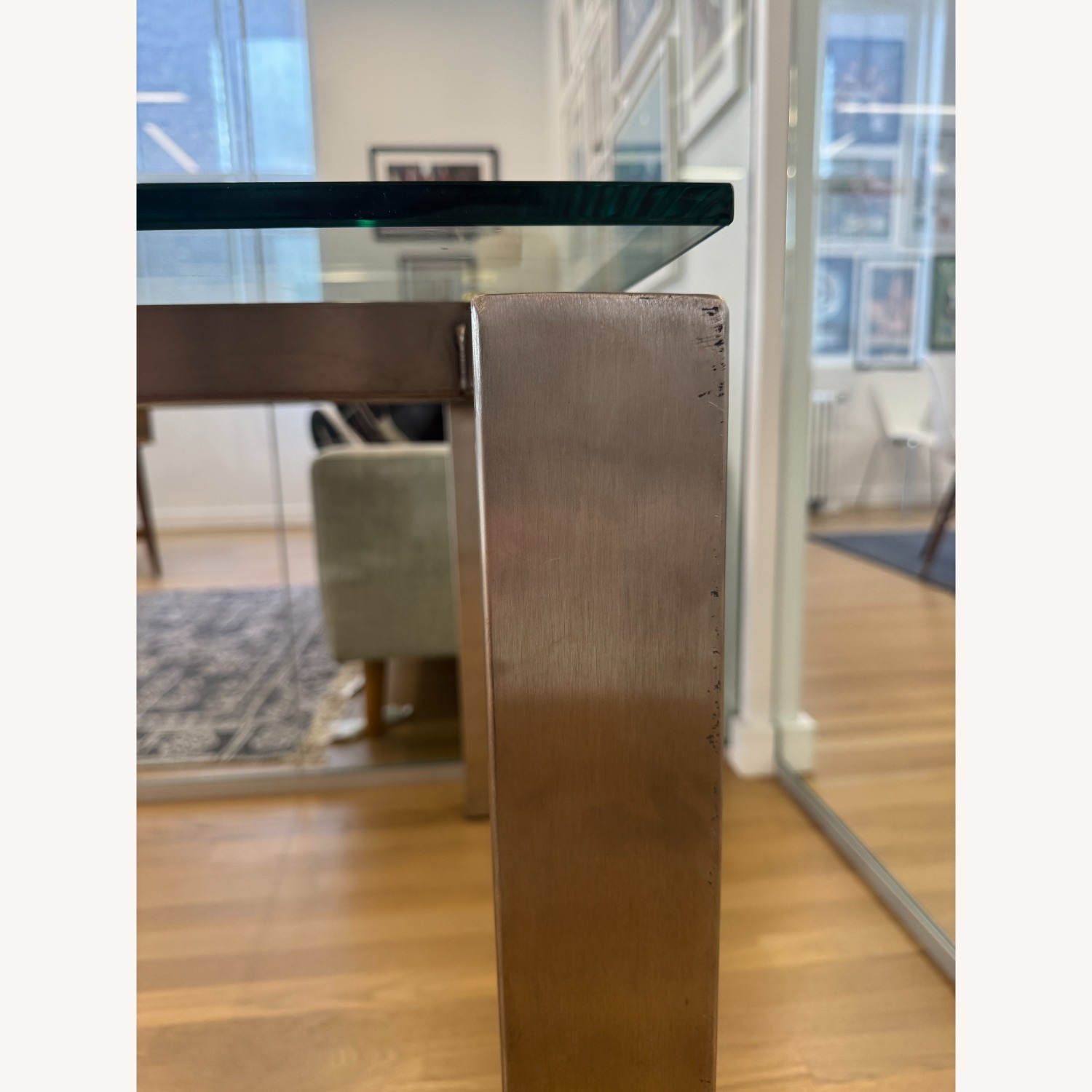 Room & Board Rand Silver Metal/Glass Dining Table - image-5