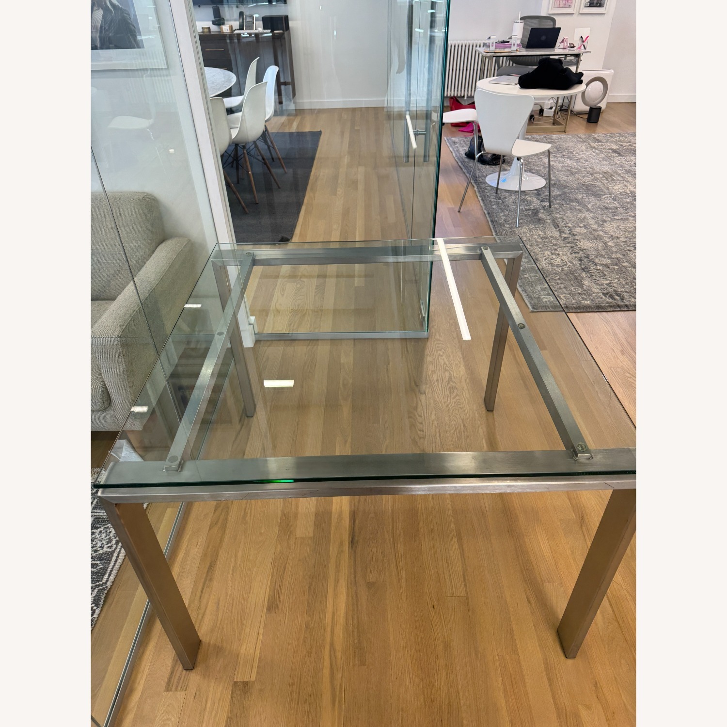 Room & Board Rand Silver Metal/Glass Dining Table - image-2