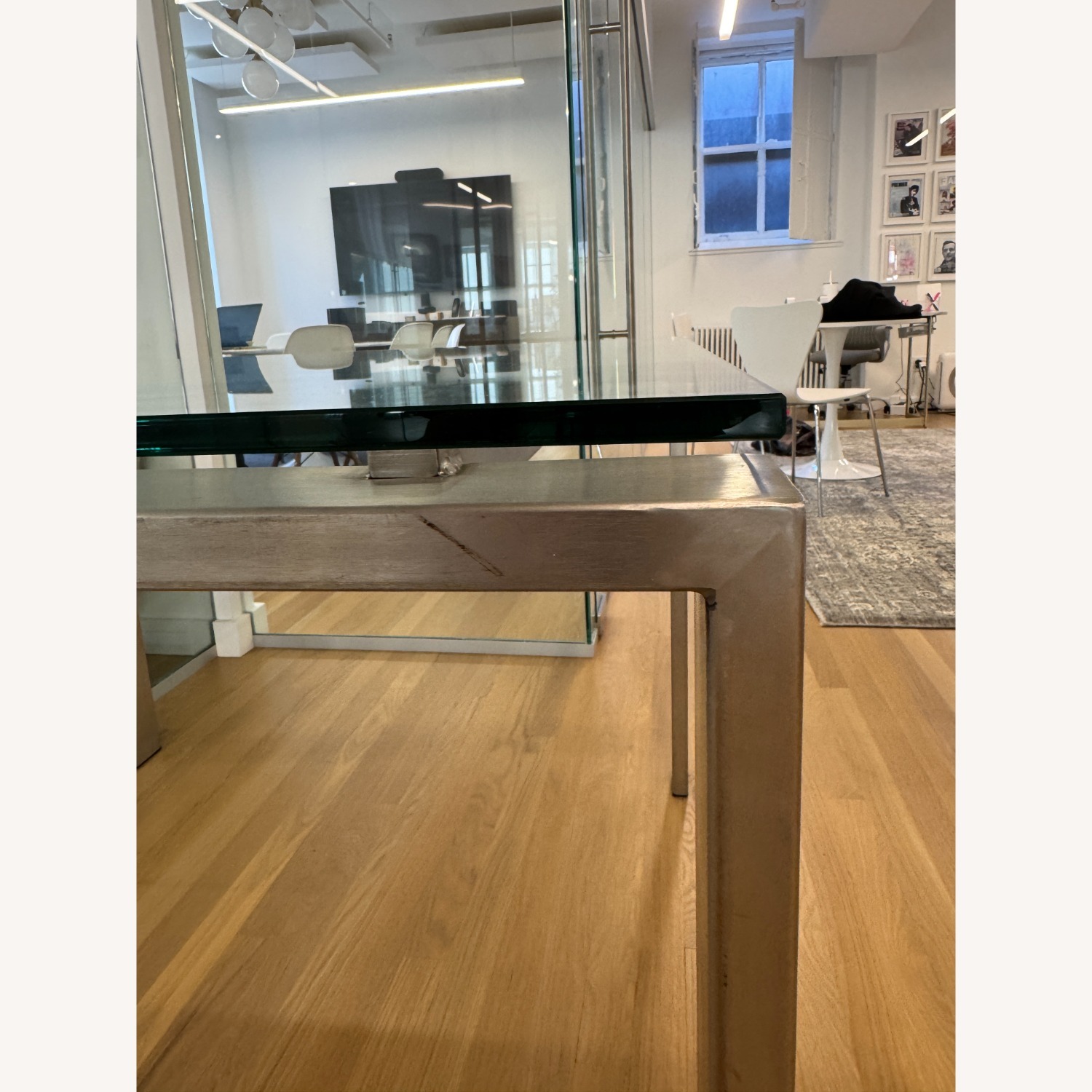 Room & Board Rand Silver Metal/Glass Dining Table - image-4