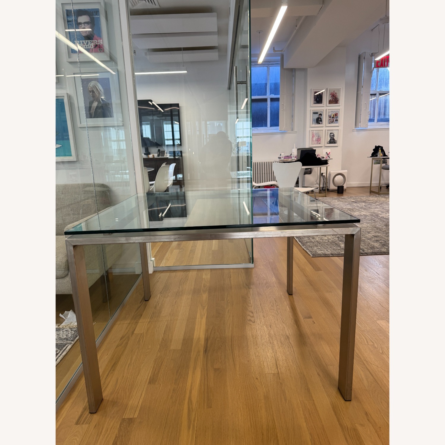 Room & Board Rand Silver Metal/Glass Dining Table - image-1