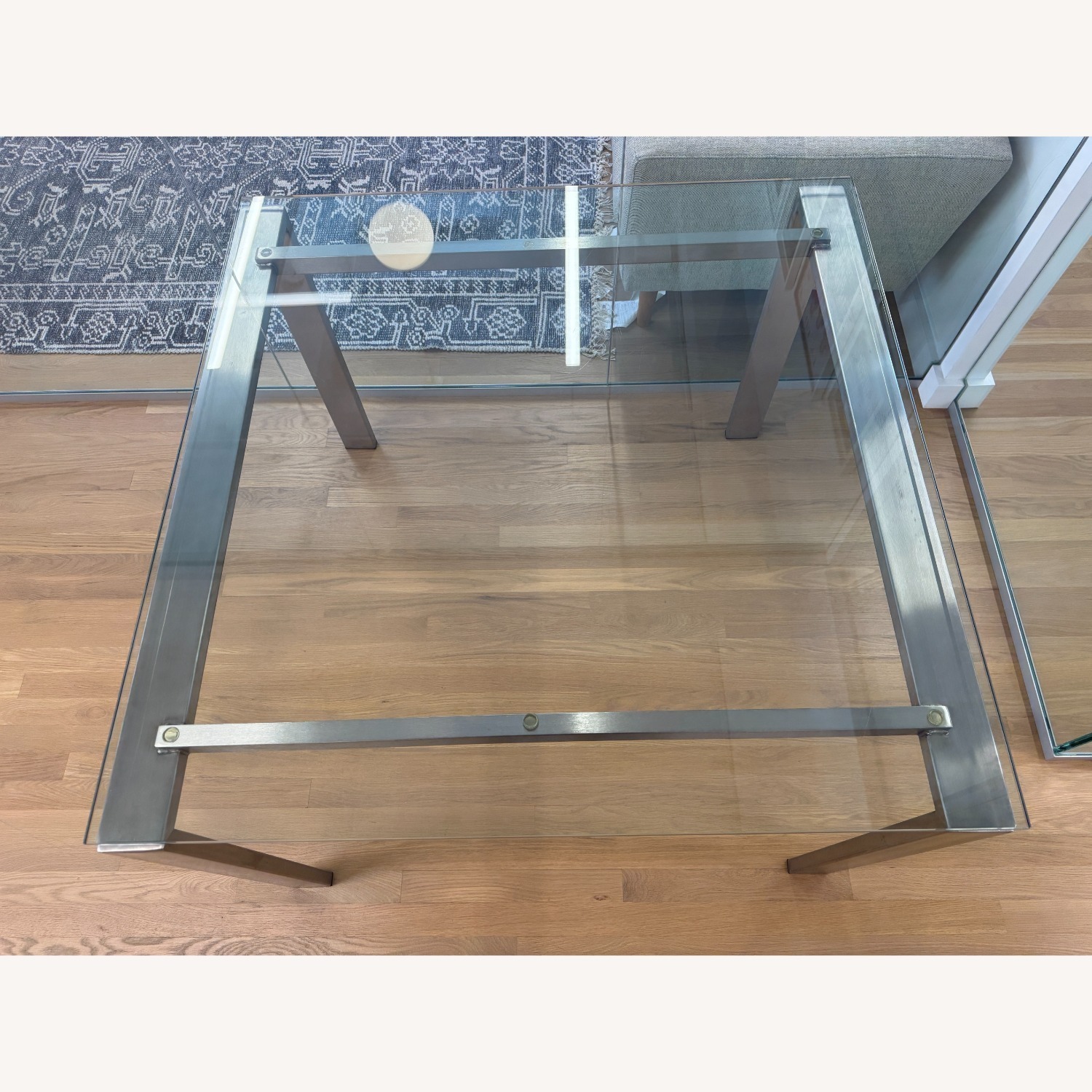 Room & Board Rand Silver Metal/Glass Dining Table - image-3