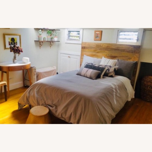 Used West Elm Roar & Rabbit Brass Geo Inlay Bed for sale on AptDeco
